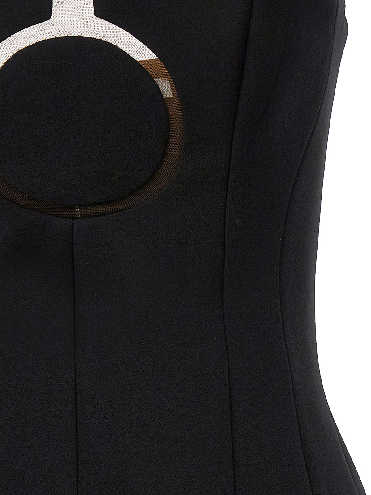 Ferragamo Minivestito con inserto in tulle Nero Donna 761604