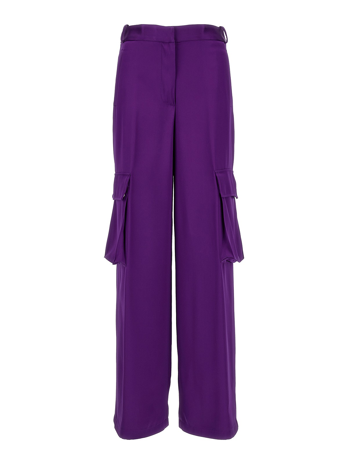 Versace Satin Cargo Trousers In Purple