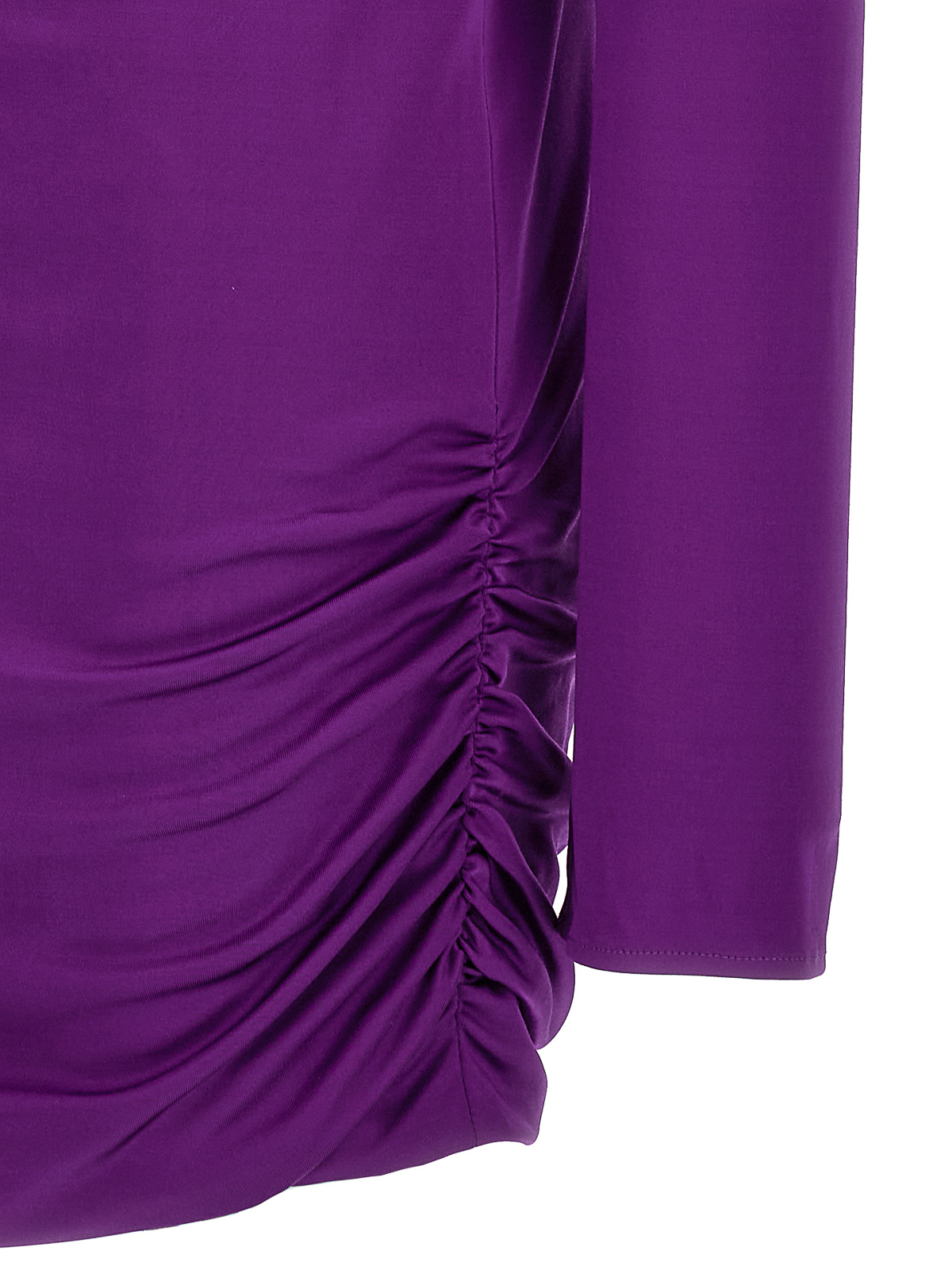 Shop Versace Cut Out Jersey Dress In Púrpura