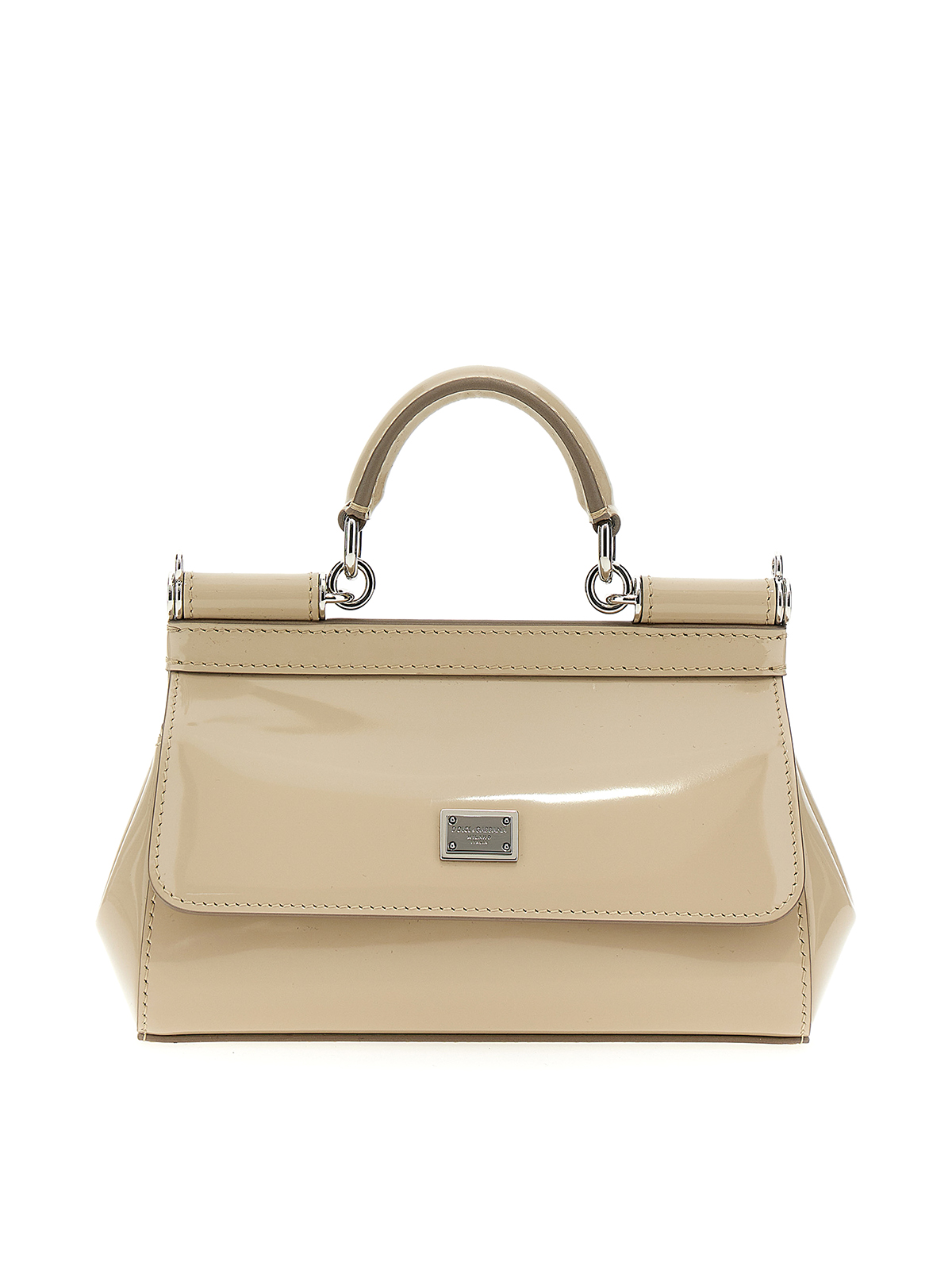 Dolce & Gabbana Sicily Small Leather Bag In Beige