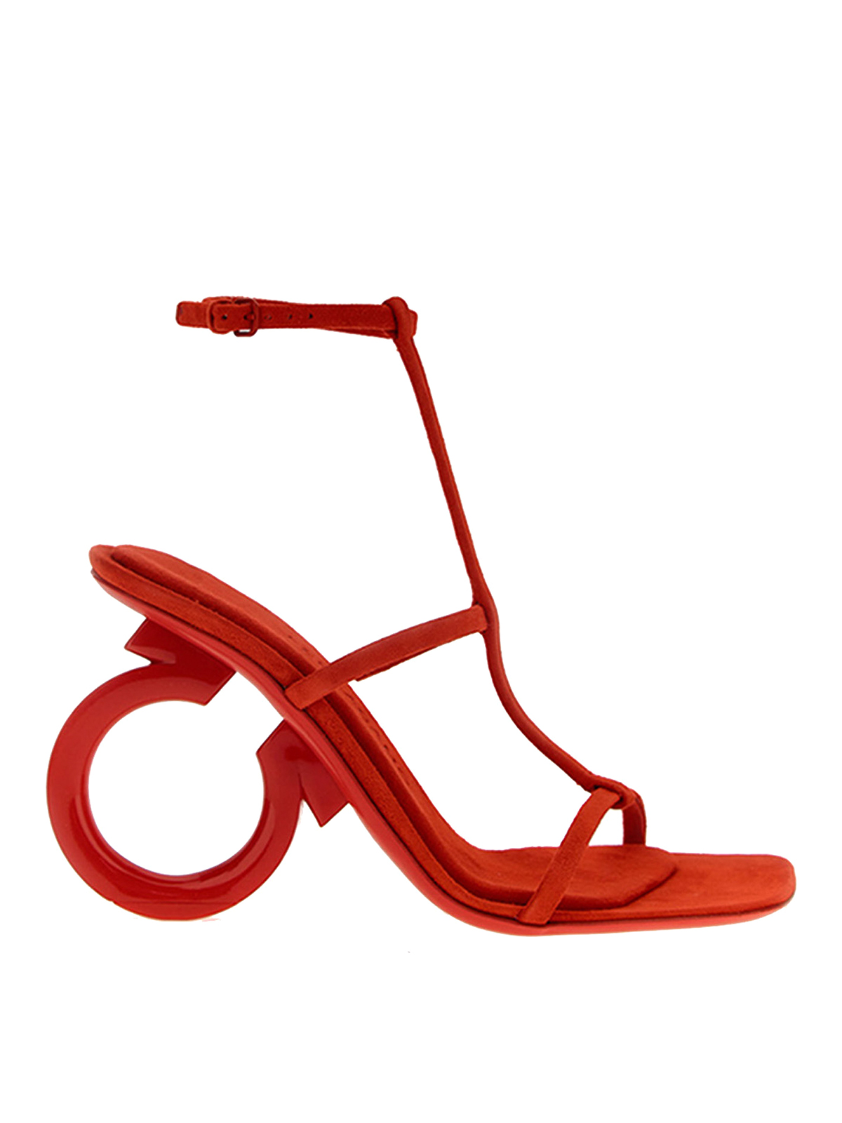 Ferragamo Alina Suede Sandals In Red