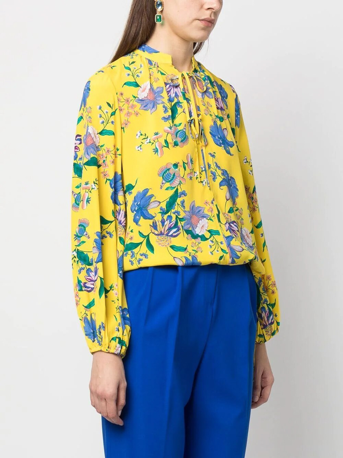 Shop Diane Von Furstenberg Floral Print Blouse In Yellow