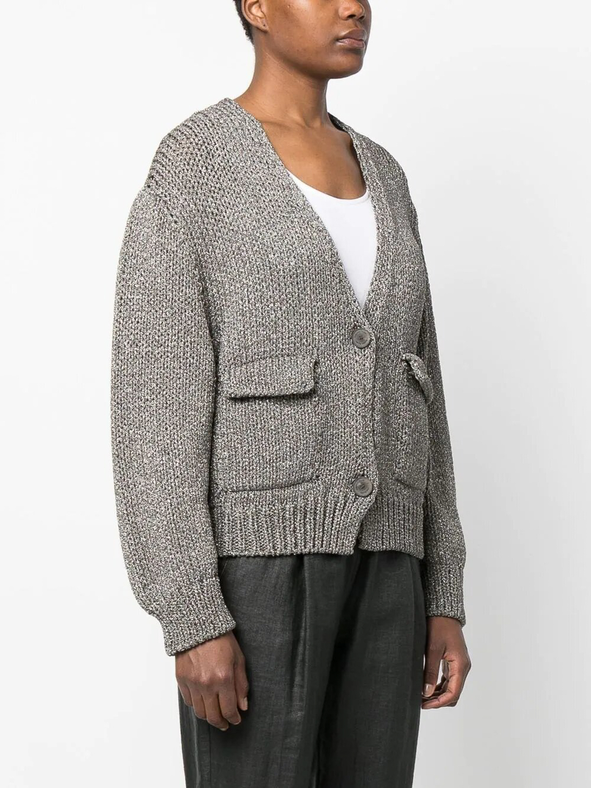 Cardigans Fabiana Filippi - Knitted cardigan with patch pocket