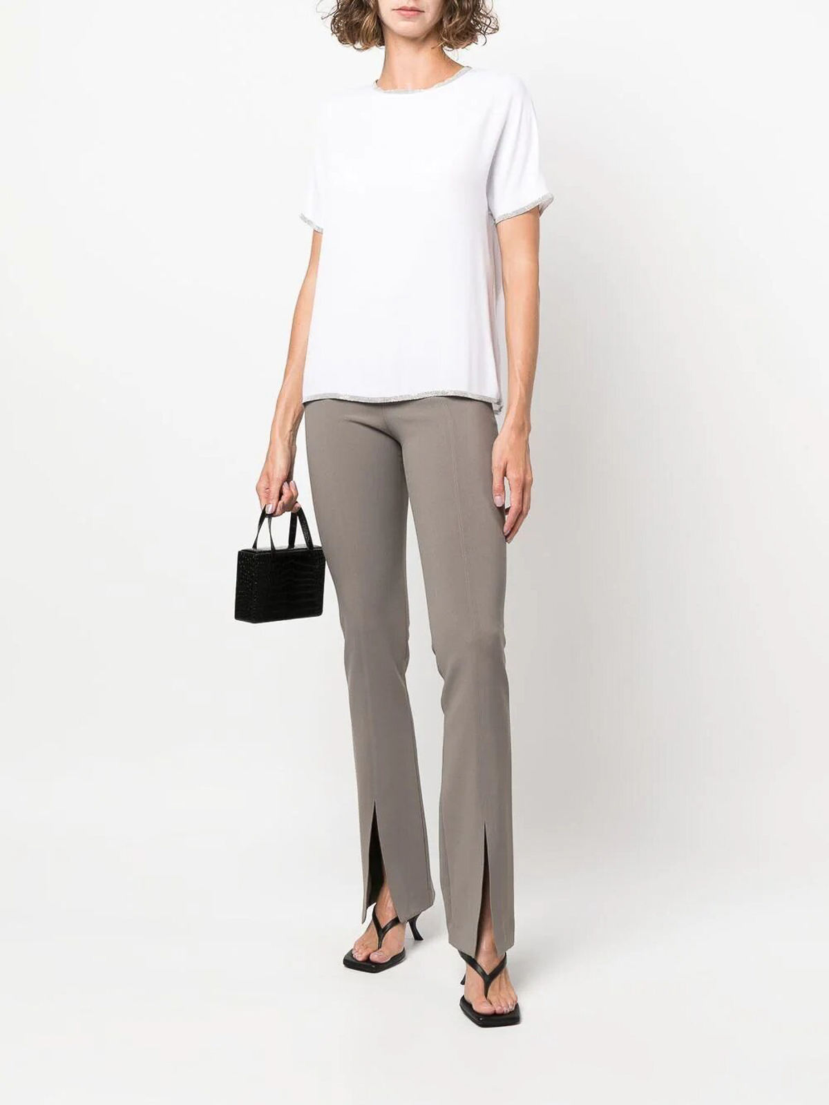 Fabiana Filippi Back buttoned T-shirt - White | TPD222W31321