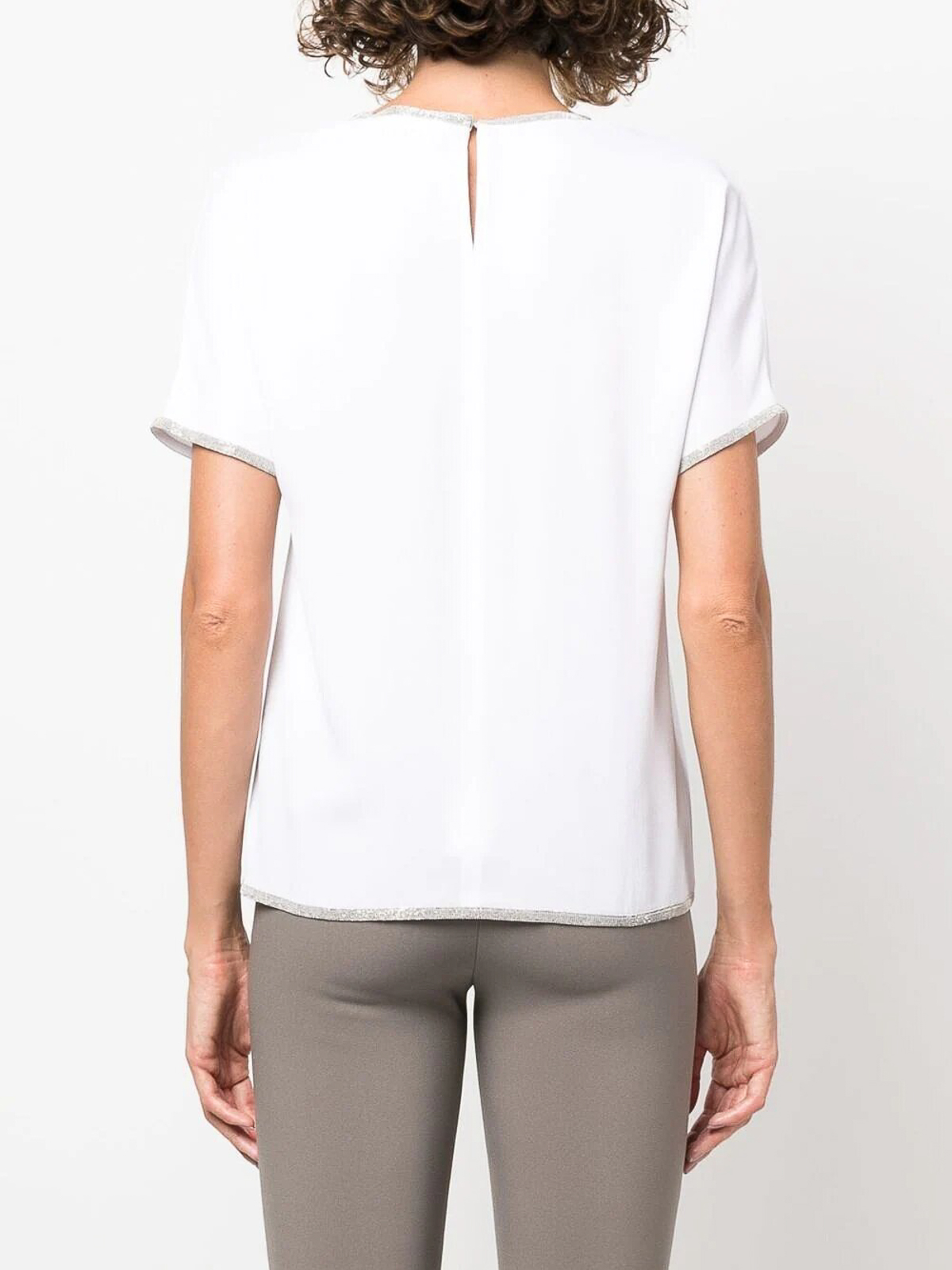Fabiana Filippi Back buttoned T-shirt - White | TPD222W31321