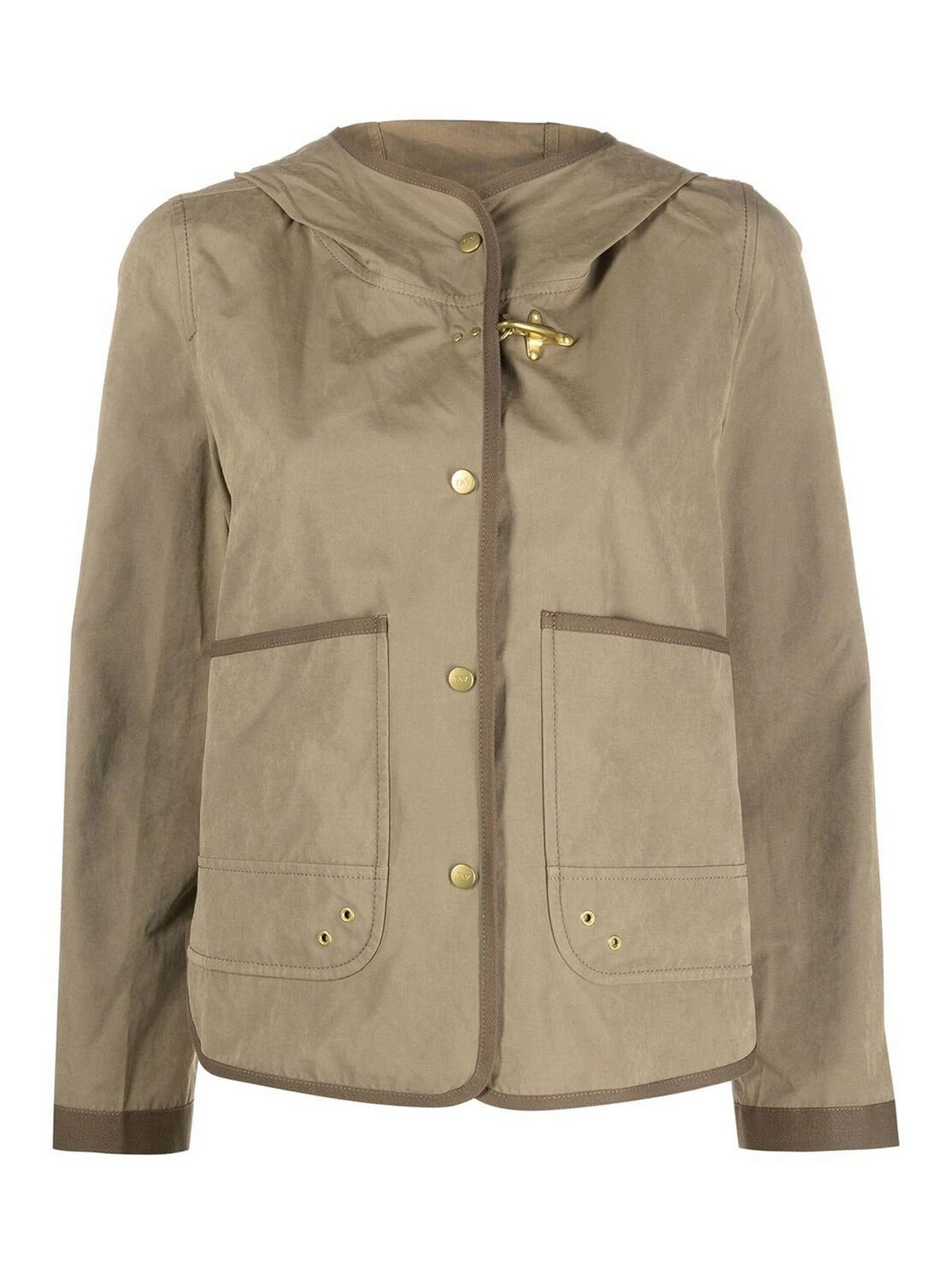 FAY HOODED JACKET WITH SNAP BUTTONS