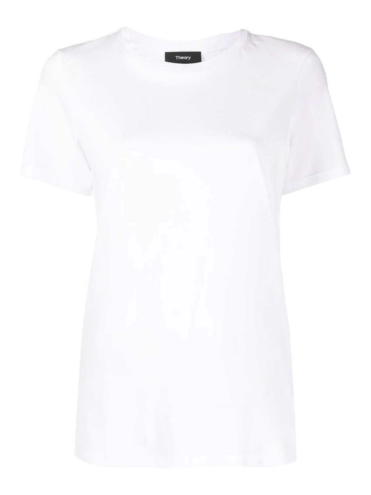 Theory Crew Neck Cotton T-shirt In White