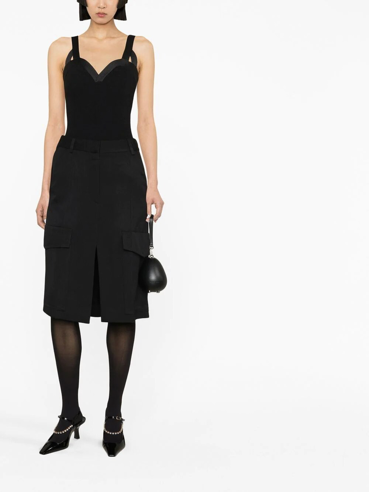 スカート VICTORIA BECKHAM WOOL SKIRT Victoria Beckham High waist wool skirt - Black | 1422WSK004116B1