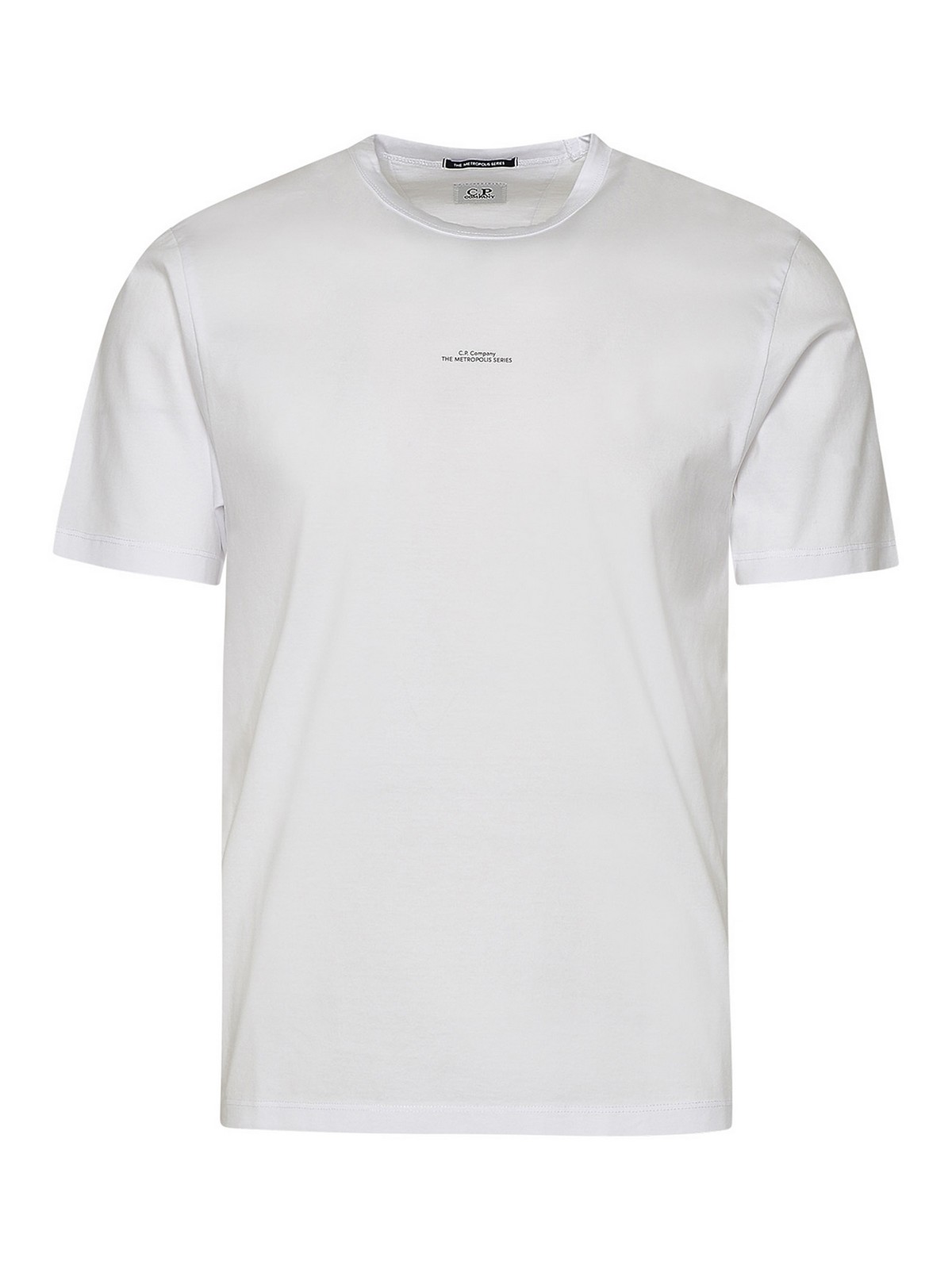 C.p. Company Metropolis Series Mercerized Jersey Logo Print T-shirt In Blanco