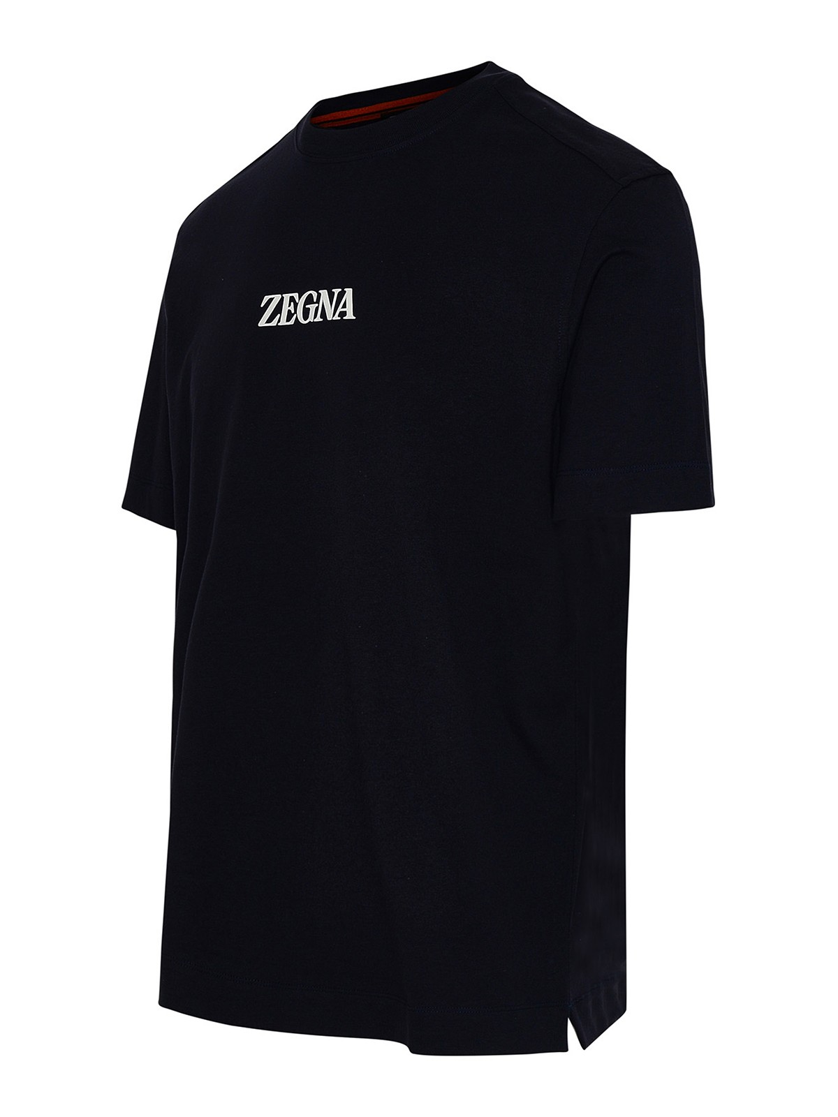 Zegna Blue cotton T-shirt - Blue - Men|UB364A5B777B09