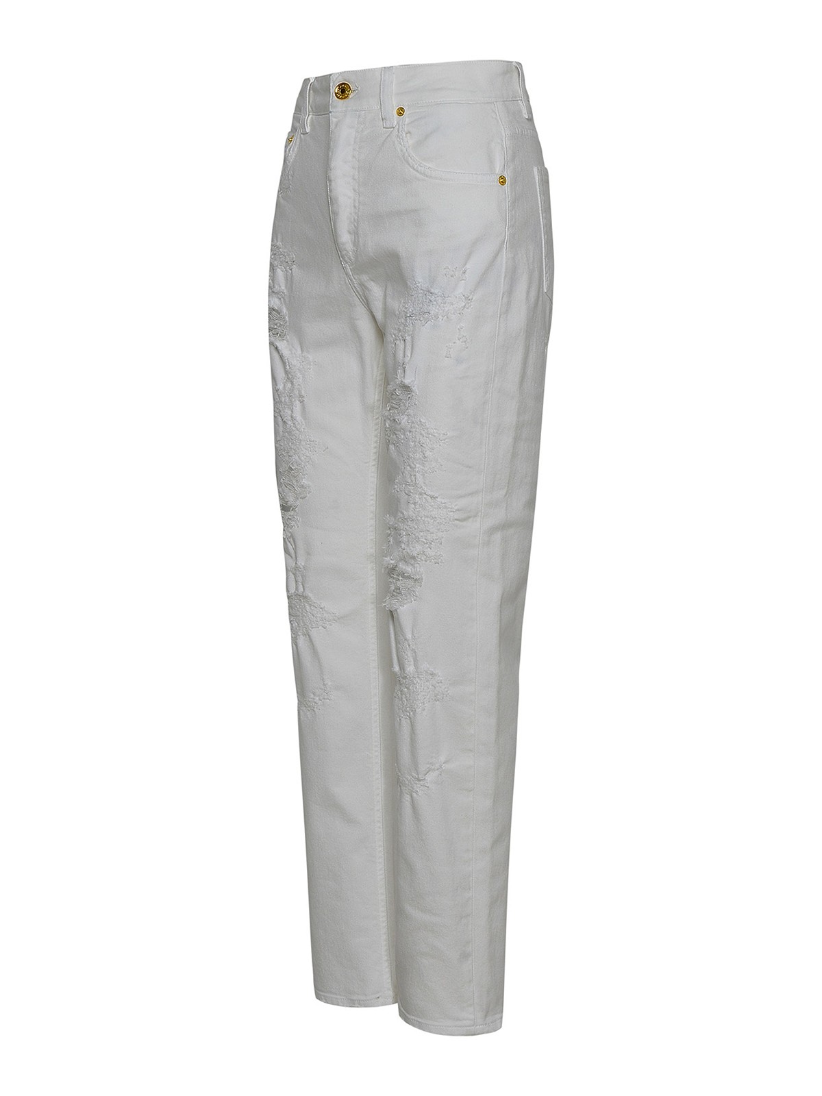 Shop Dolce & Gabbana White Cotton Denim Jeans
