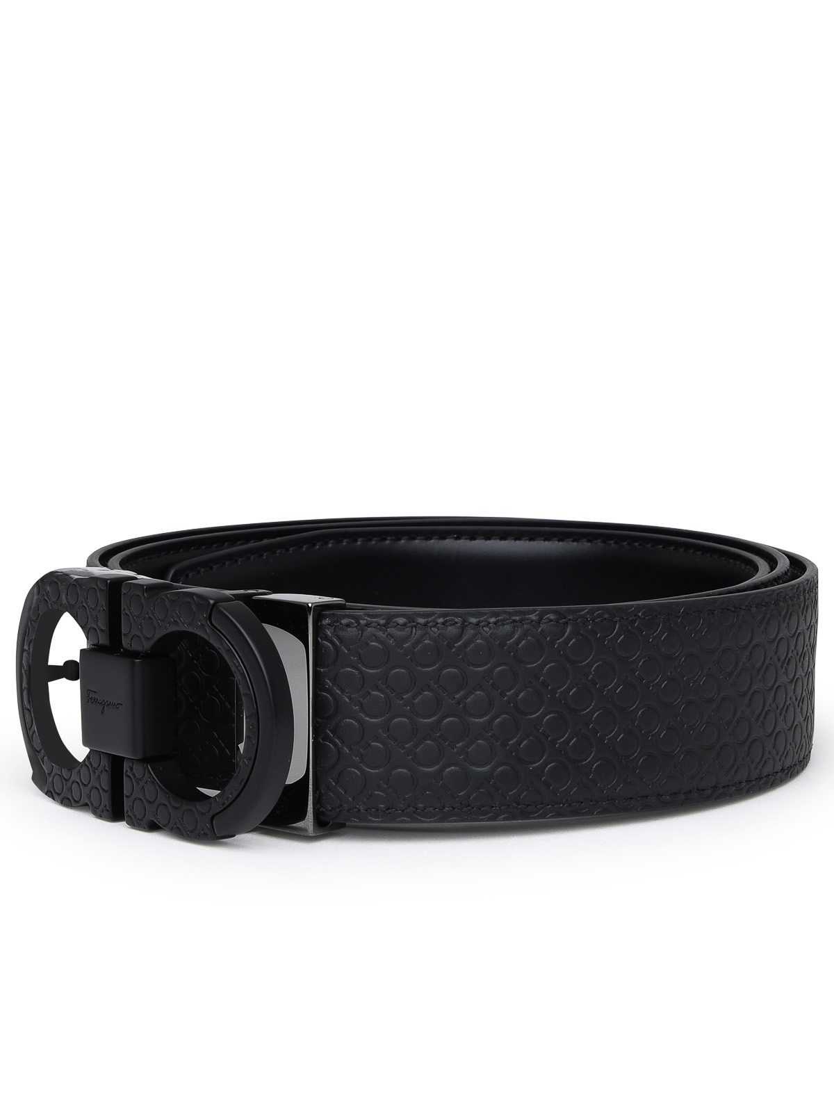 Ferragamo Gancini Leather Belt - Black - Belts