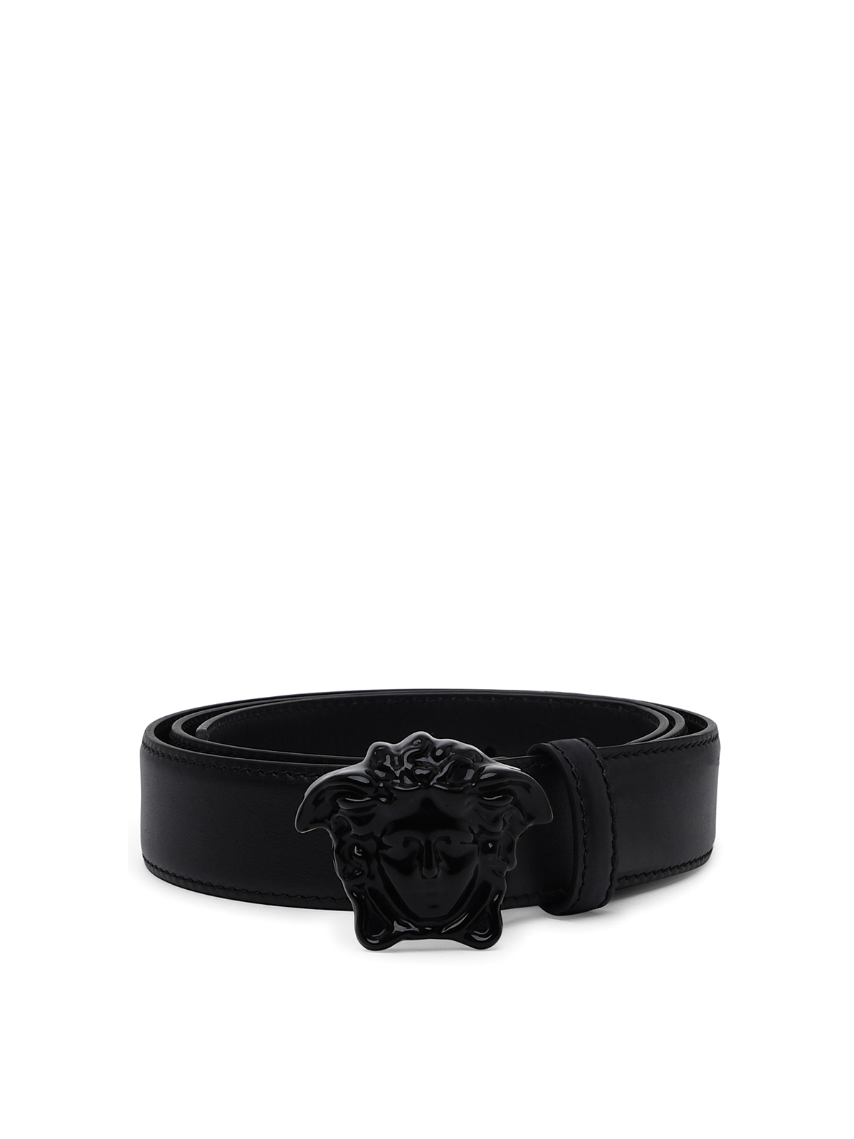 VERSACE: Medusa leather belt - Black  Versace belt DCU4747DVTP1KV online  at