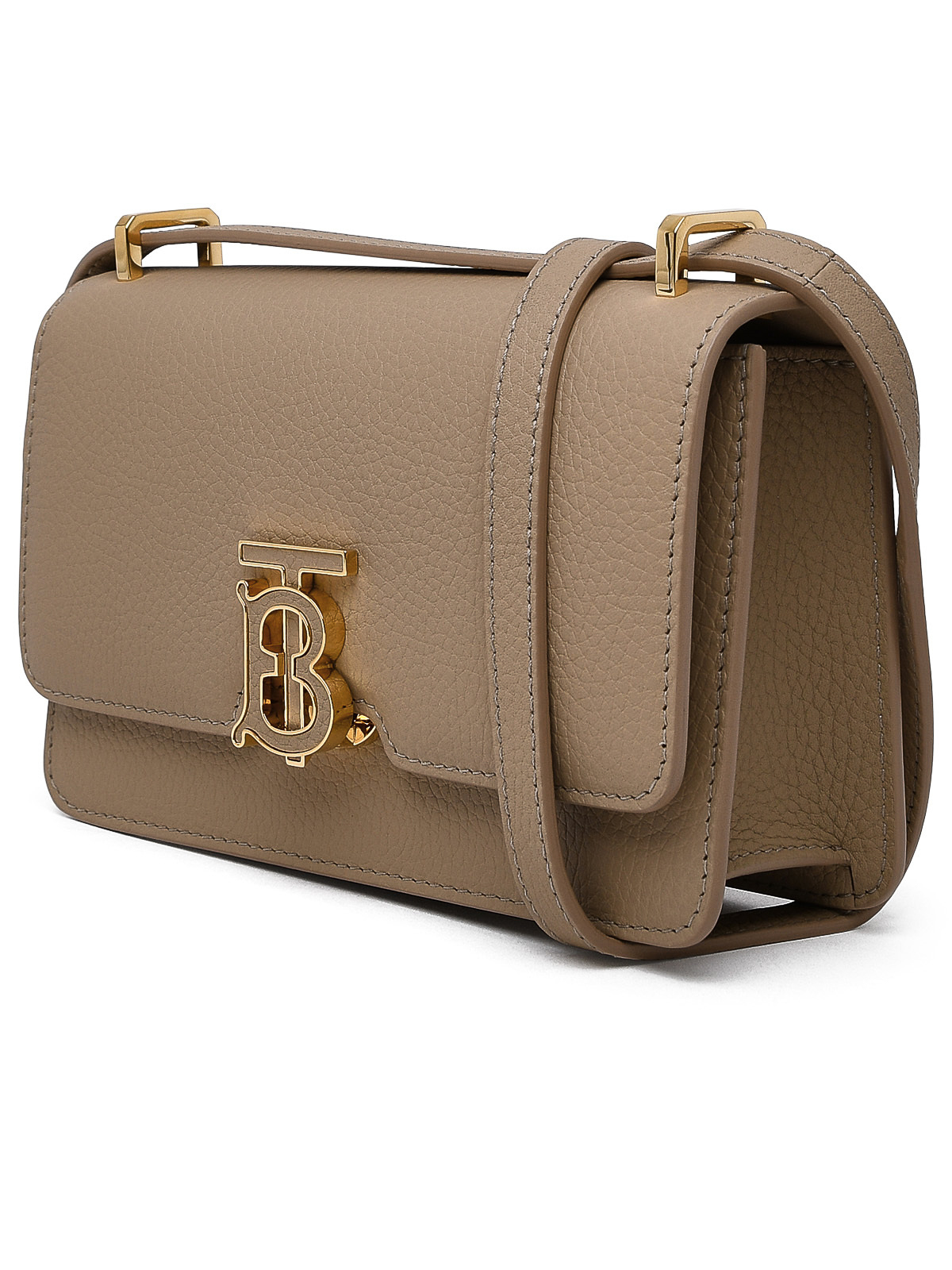 BURBERRY スモール ベージュ レザー クロスボディ バッグ