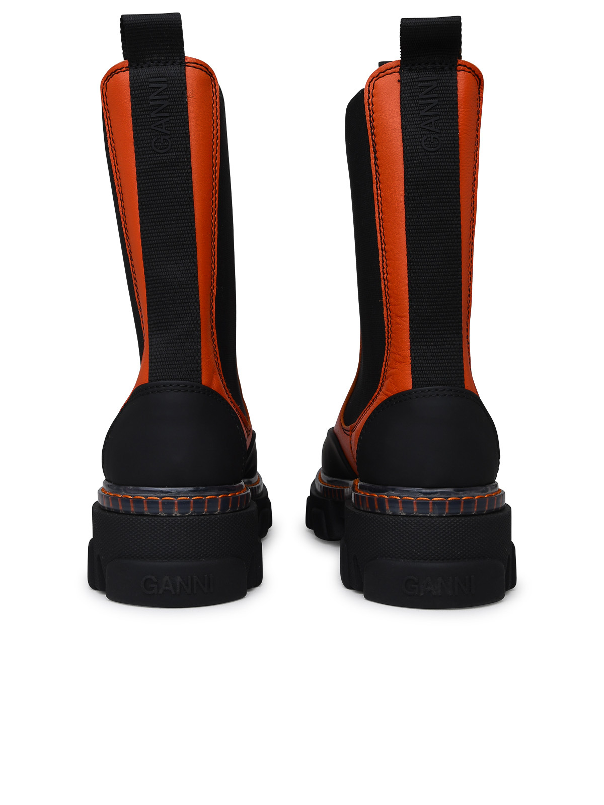 GANNI panelled ankle boots - Orange