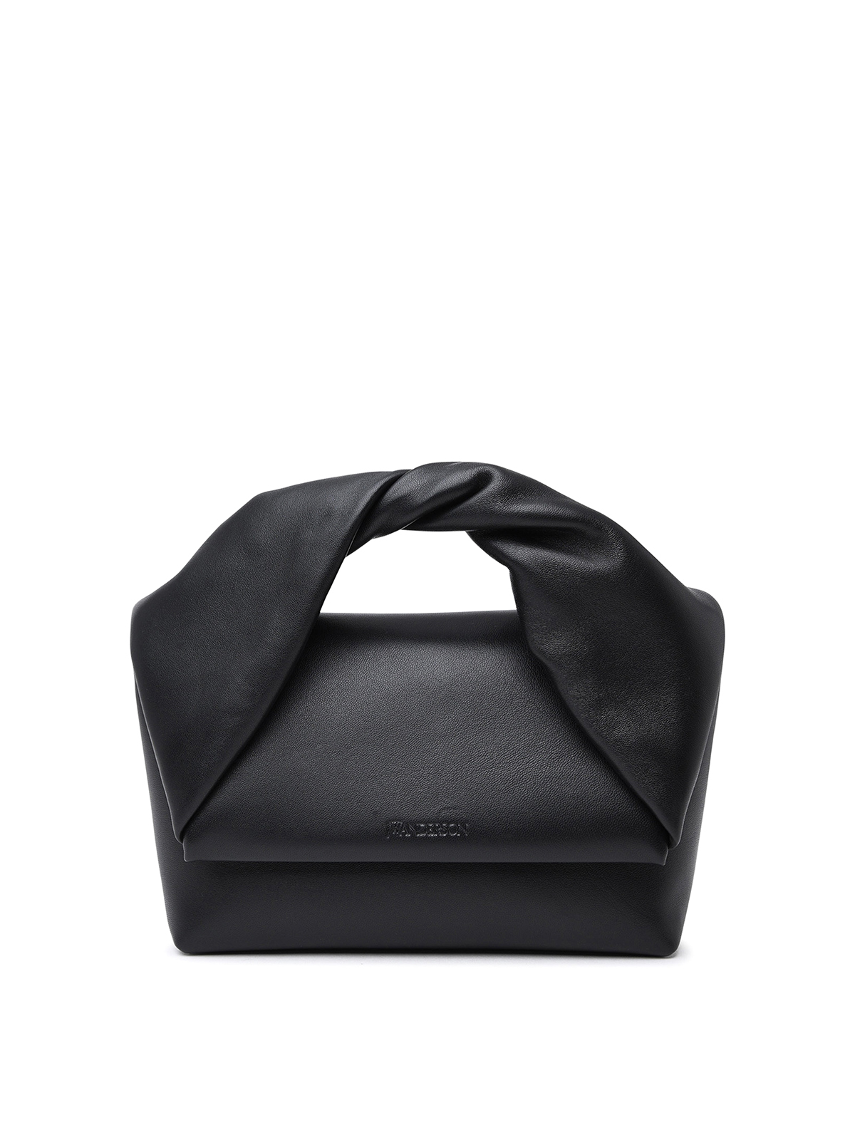 Jw Anderson Black Leather Twister Mini Bag In Negro