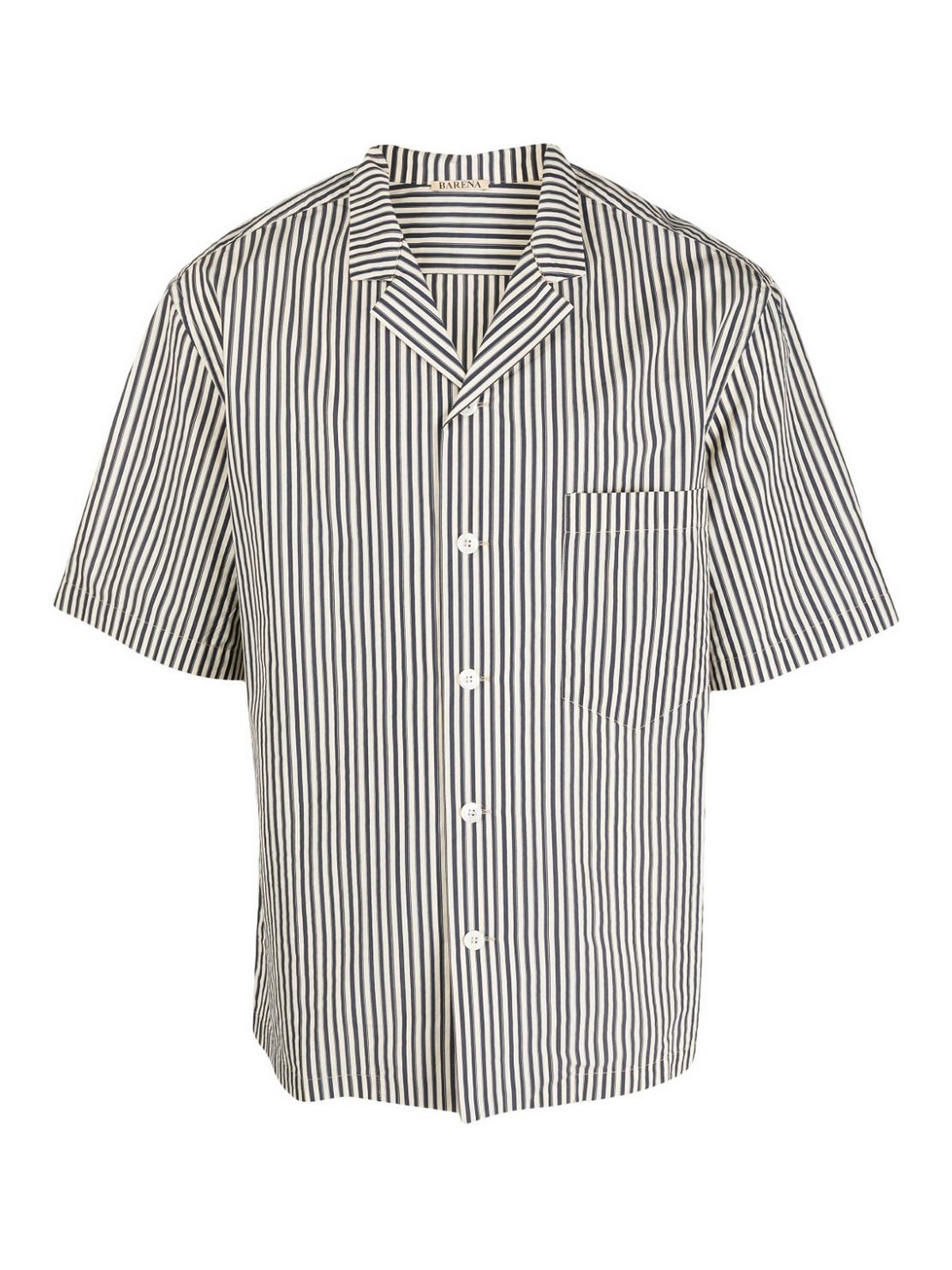 Barena Venezia Striped Short-sleeve Shirt In Blue