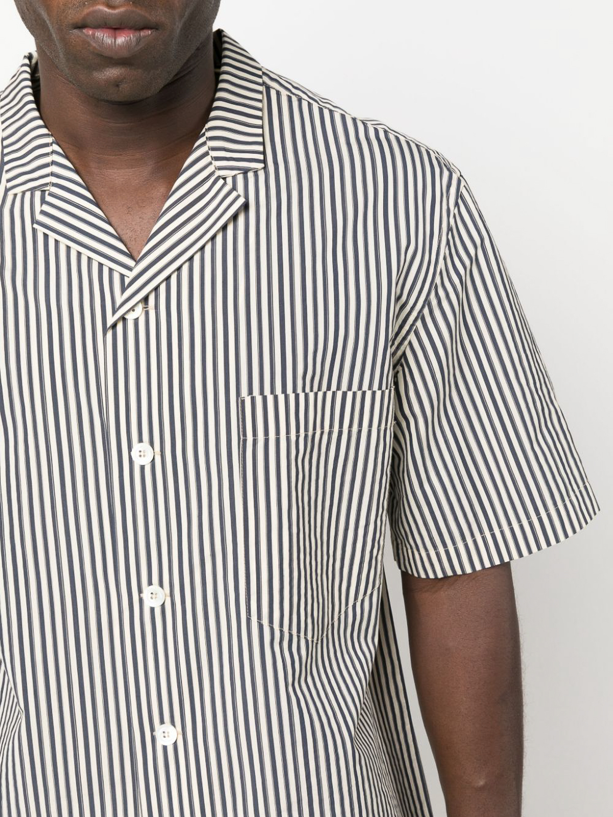 Shop Barena Venezia Striped Short-sleeve Shirt In Blue