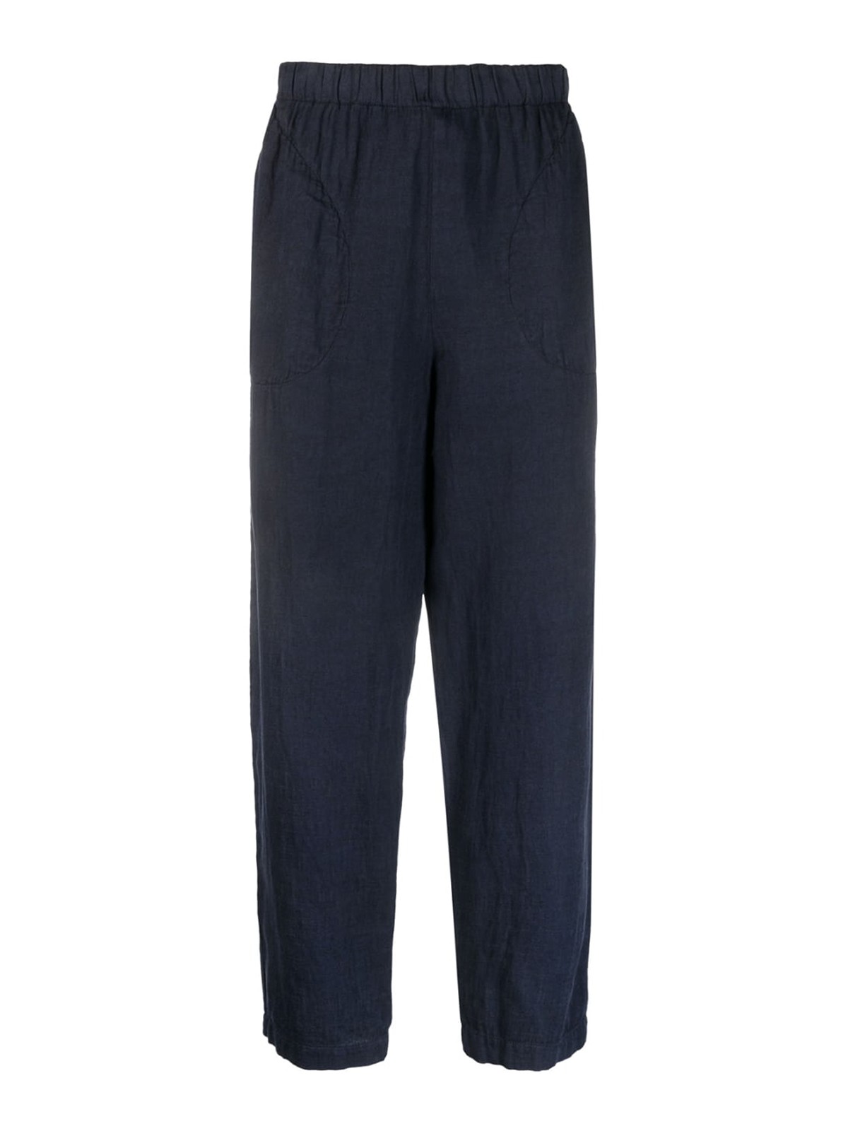 Shop Barena Venezia Elasticated-waistband Straight-leg Trousers In Azul