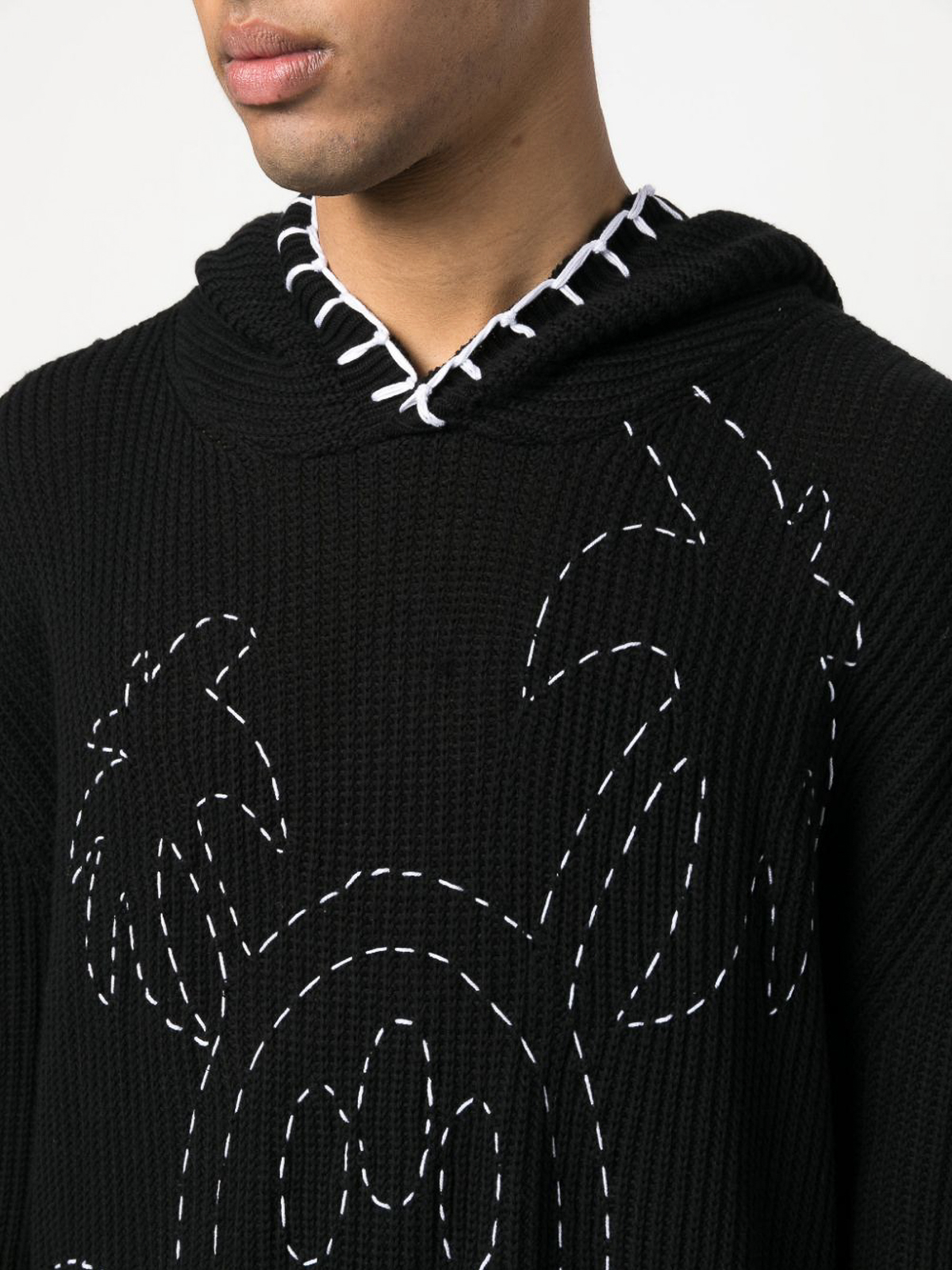 Shop Barrow Decorative-stitching Hoodie In Black
