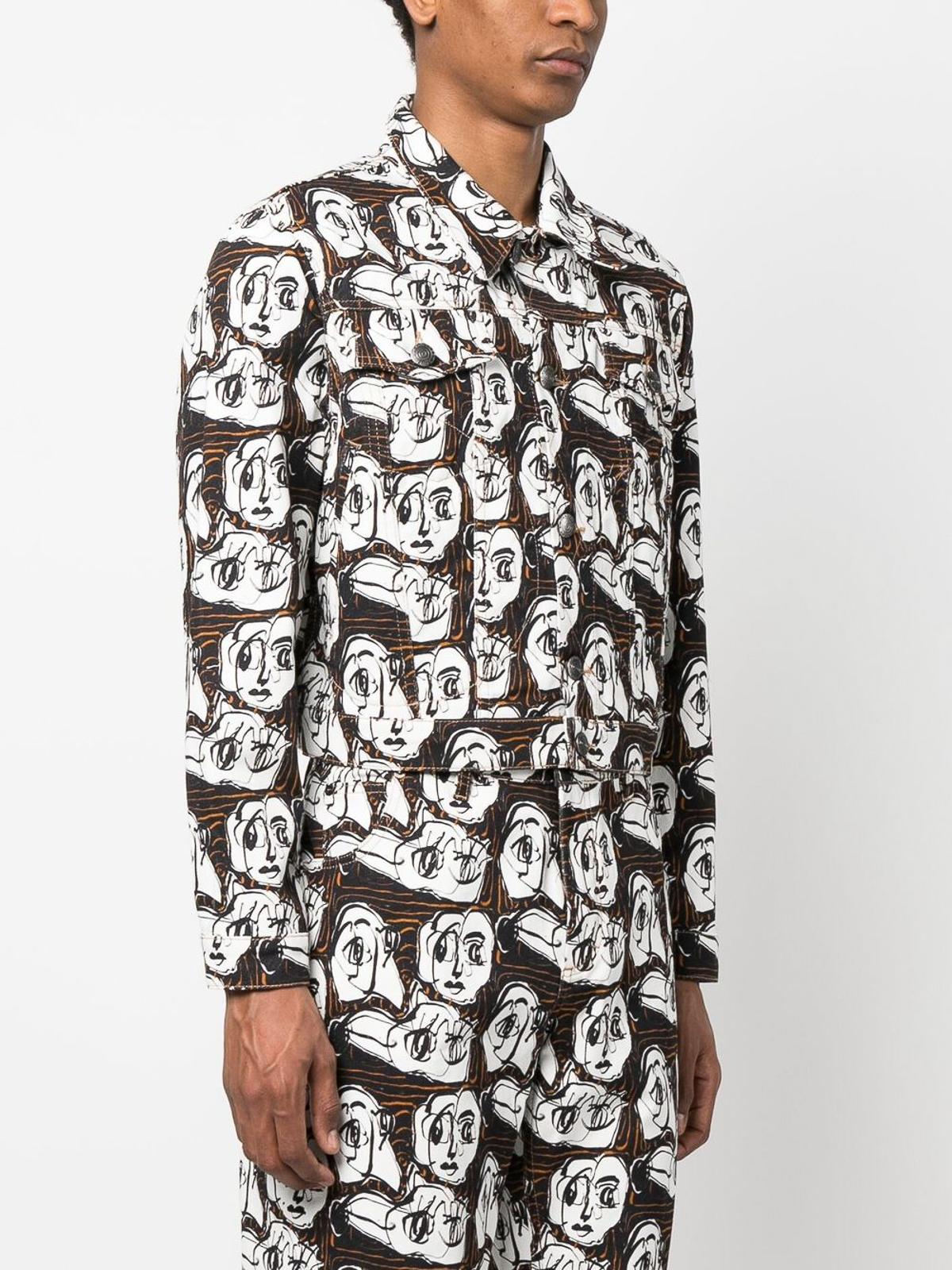 Denim jacket Charles Jeffrey Loverboy - Art face-print denim