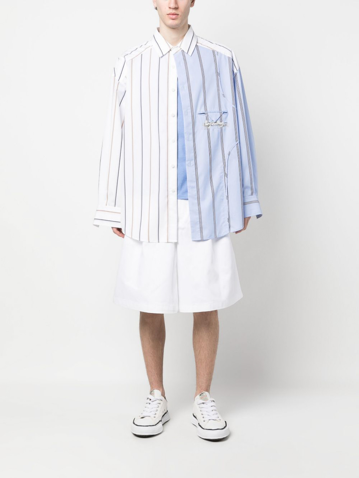 COMME des GARÇONS サルエルパンツ ショーツ コットン ホワイト COMME des GARCONS コムデギャルソン】白コットン地サルエル