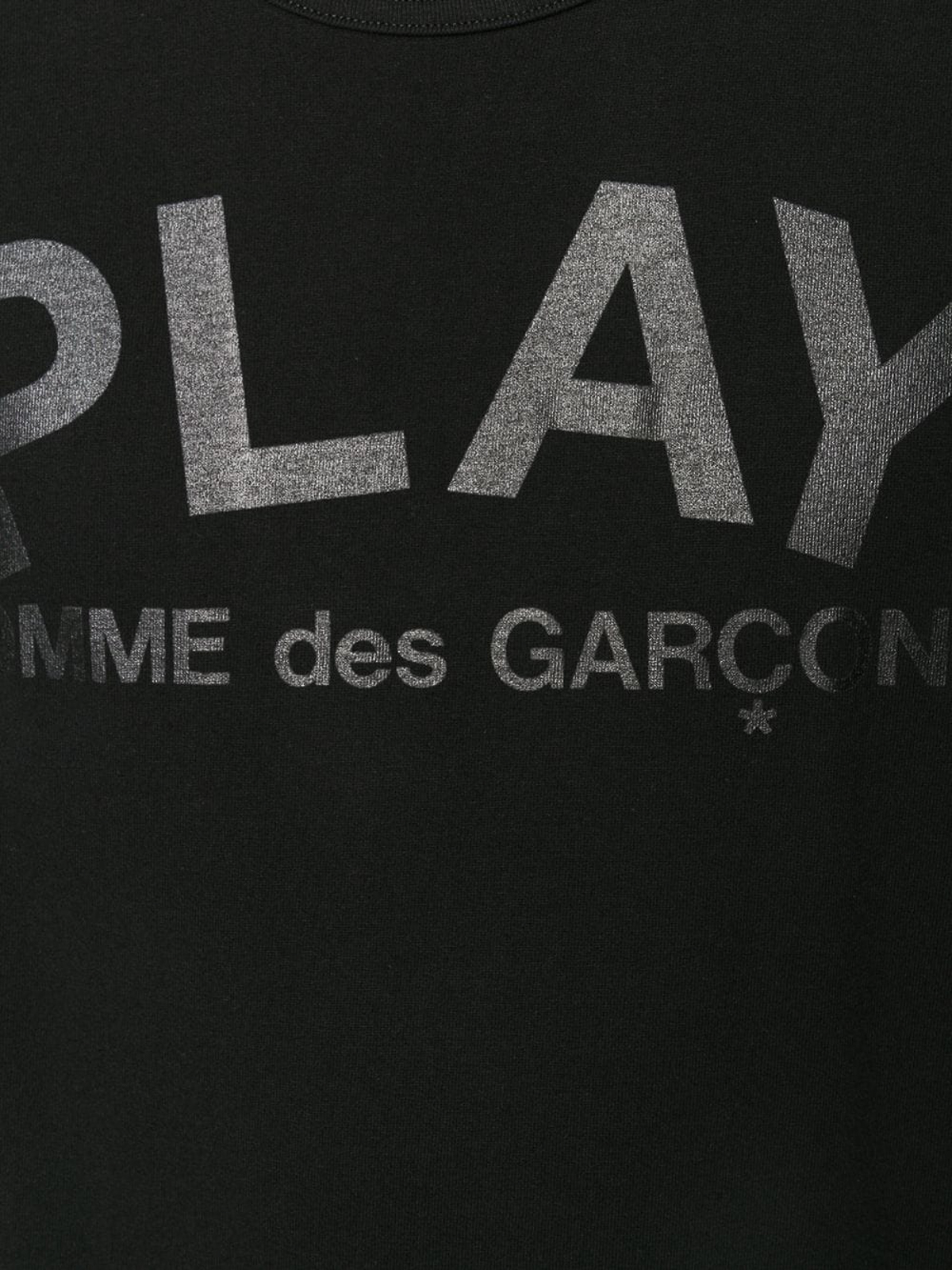 Shop Comme Des Garçons Logo Cotton T-shirt In Black