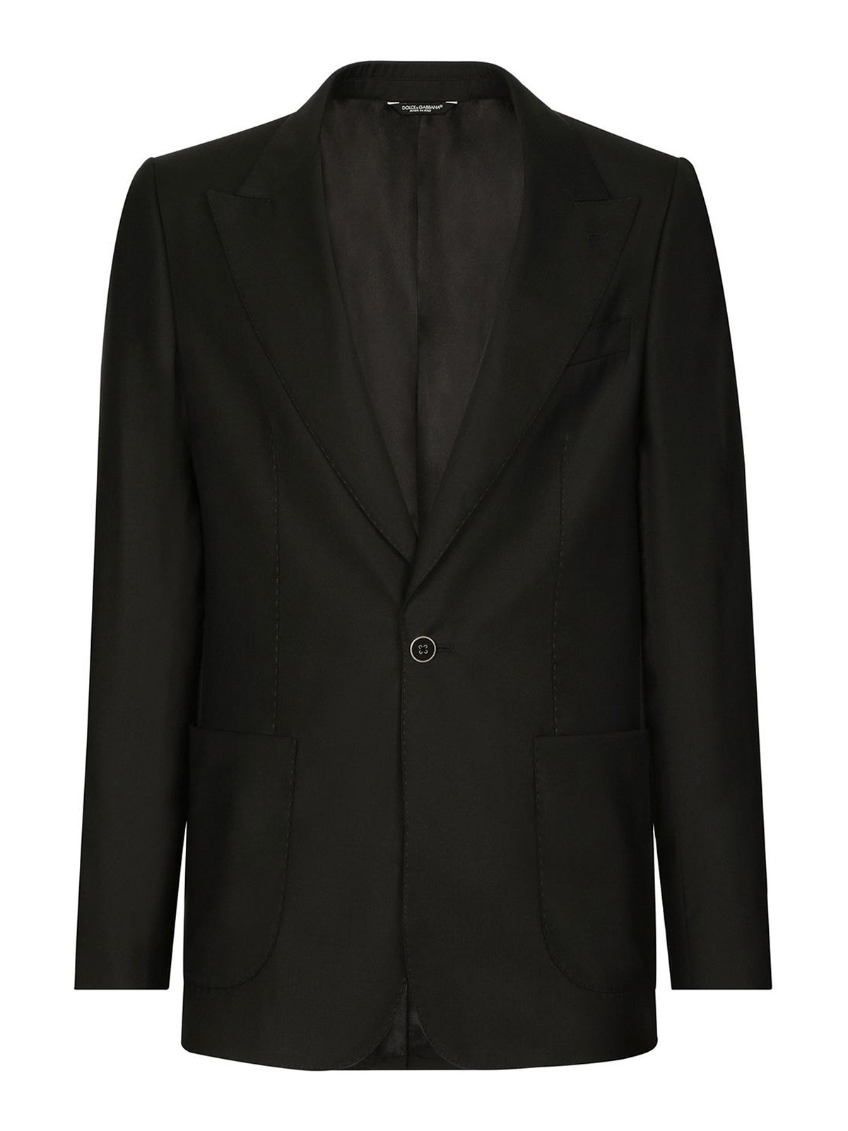 Dolce & Gabbana Single-breasted Blazer Jacket In Negro