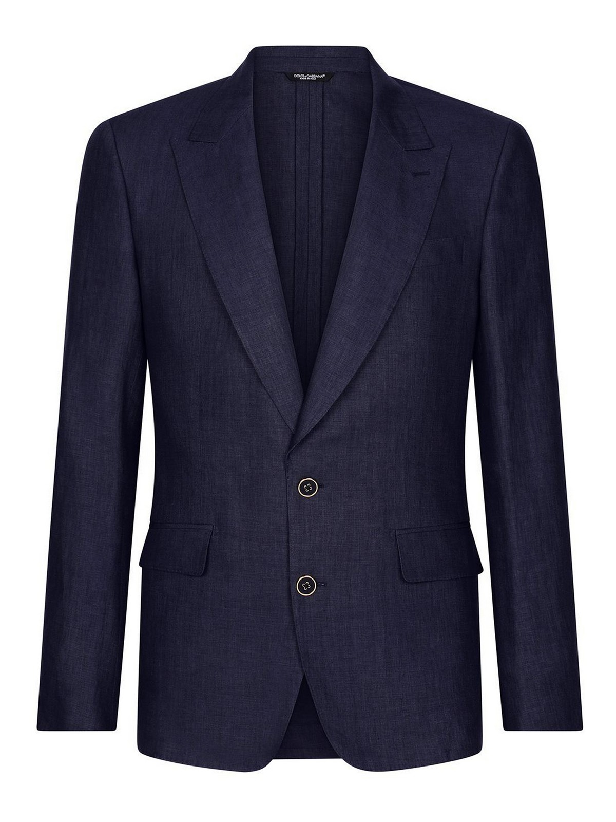 Dolce & Gabbana Single-breasted Linen Sicilia-fit Jacket In Blue