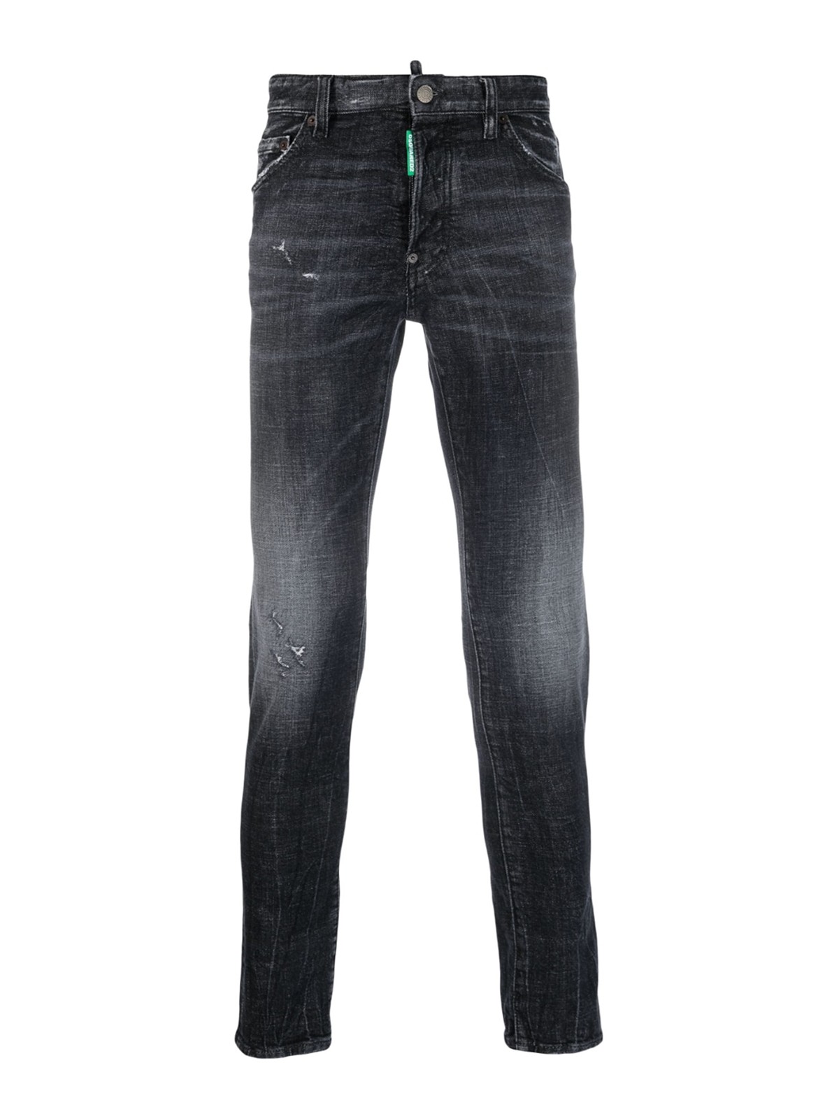 Dsquared2 Distressed Slim-cut Jeans In Black