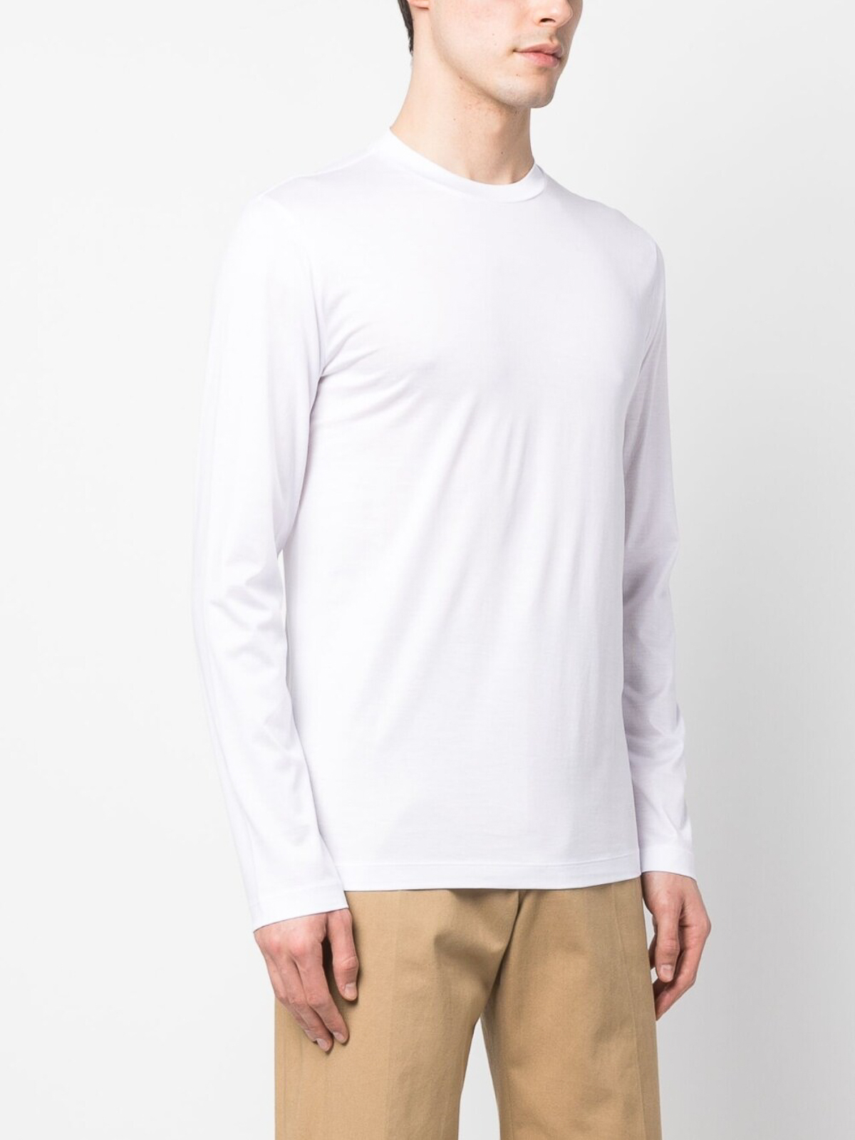 Shop Emporio Armani Long-sleeve T-shirt In White