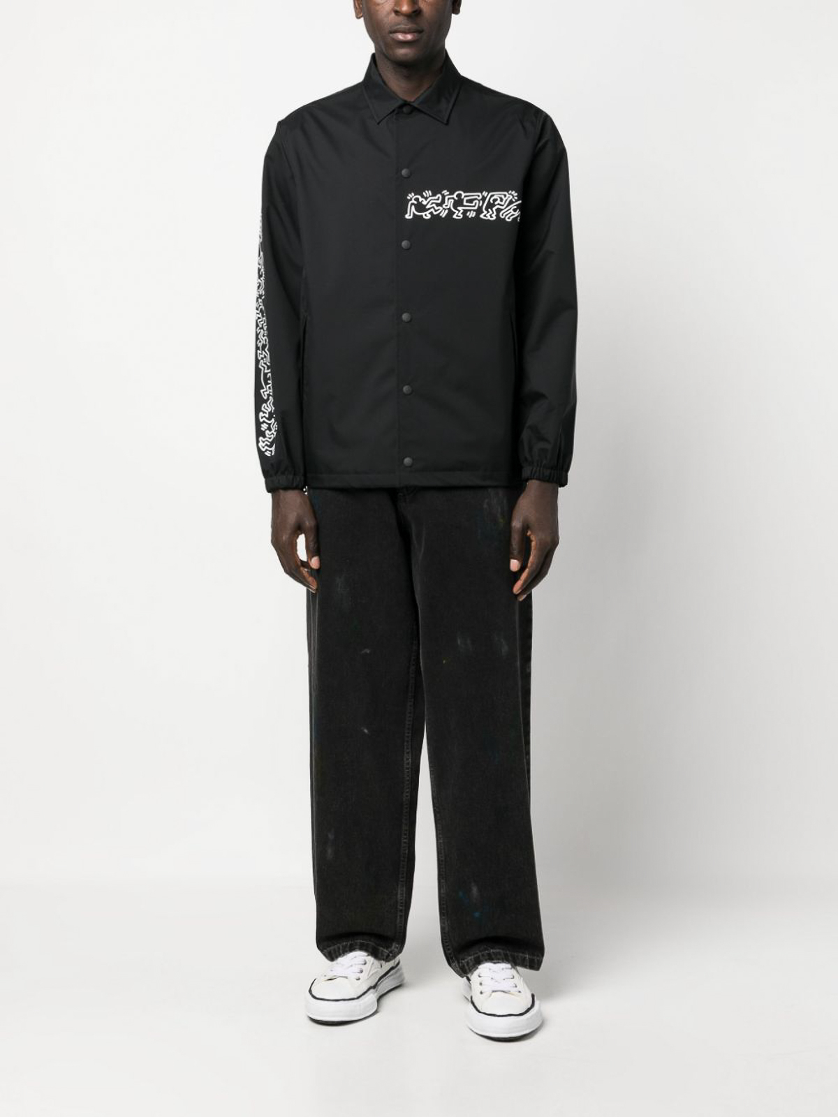 Shop Junya Watanabe Keith Haring-print Shirt Jacket In Black