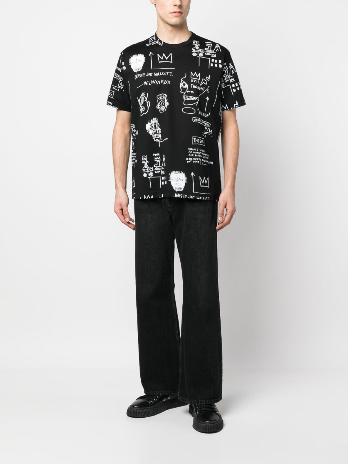 【Junya Watanabe】プリントコットンTシャツ Junya Watanabe Graphic-print cotton t-shirt - Black | T0260511