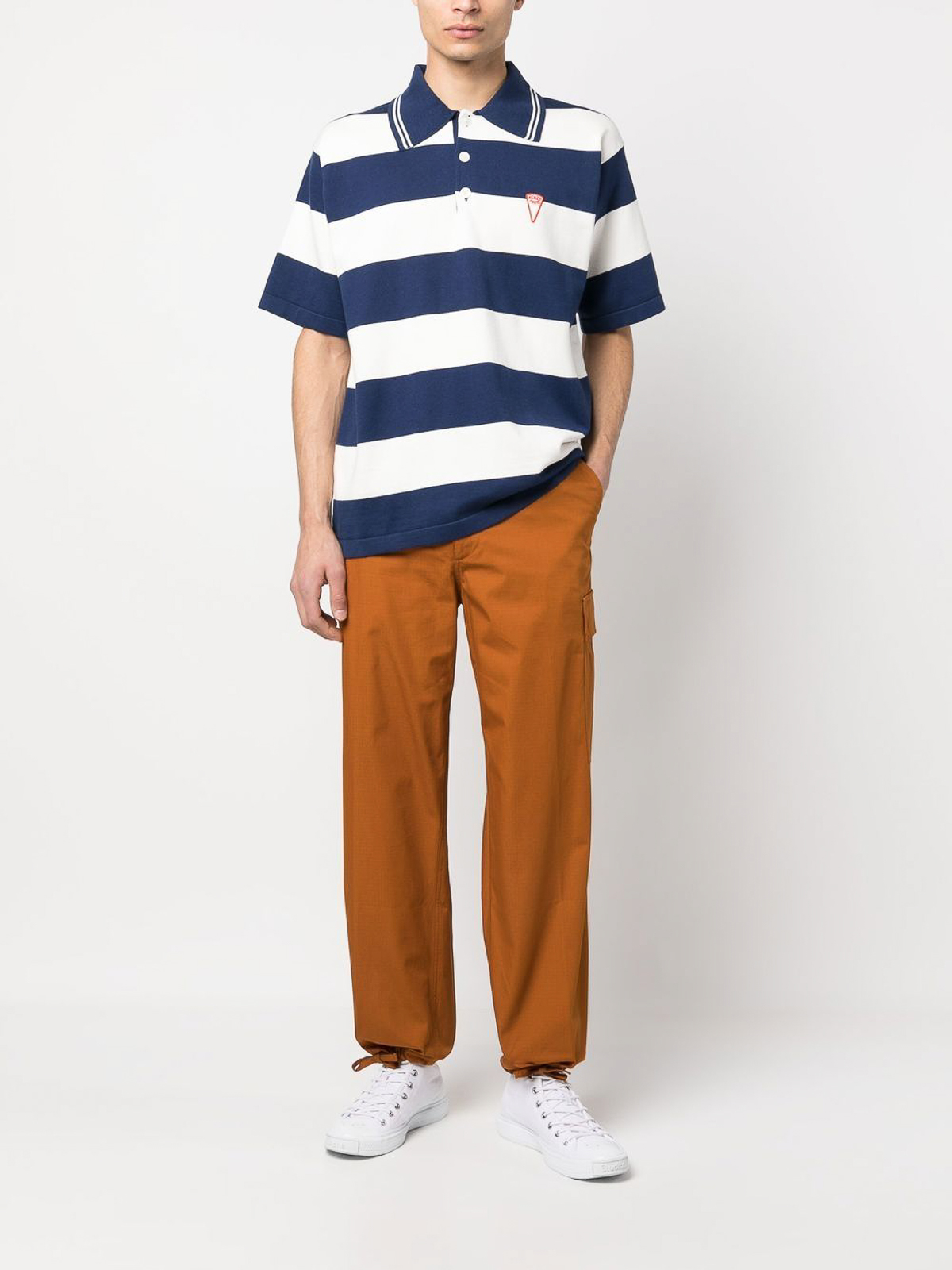 Shop Kenzo Straight-leg Cargo Trousers In Orange