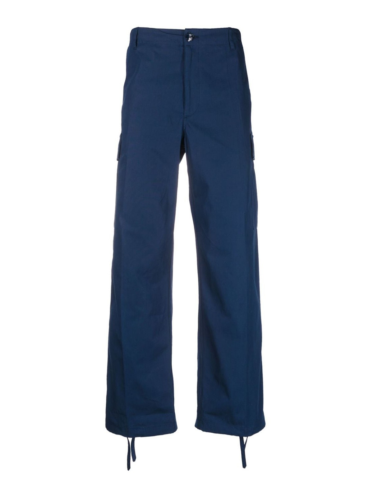 Shop Kenzo Straight-leg Cargo Trousers In Blue