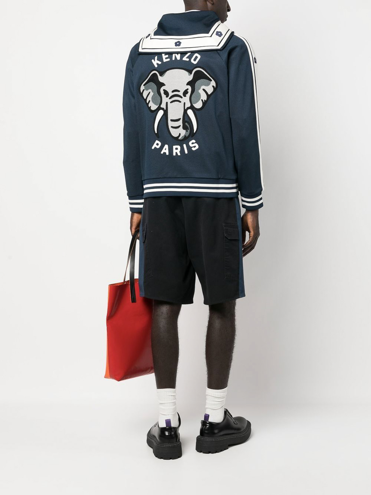 Kenzo Elephant-print varsity jacket - Blue - Men