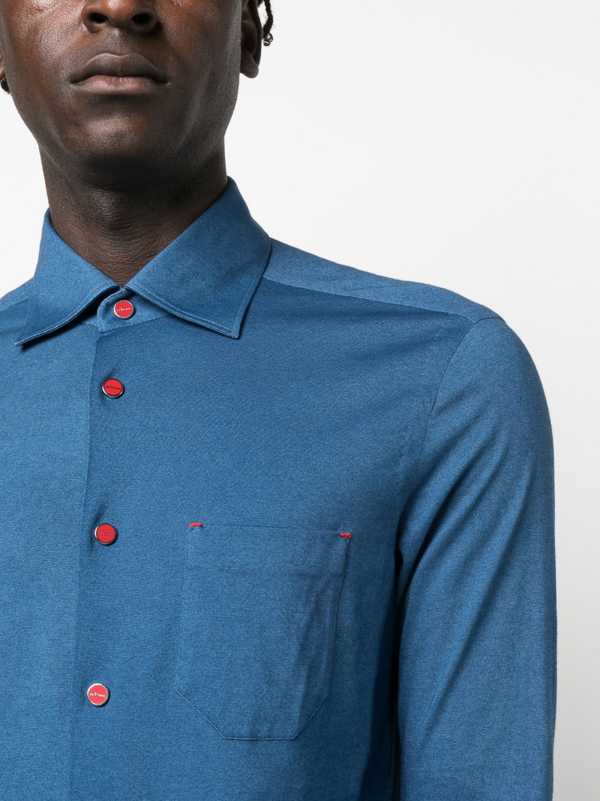 Shop Kiton Camisa - Rojo In Blue