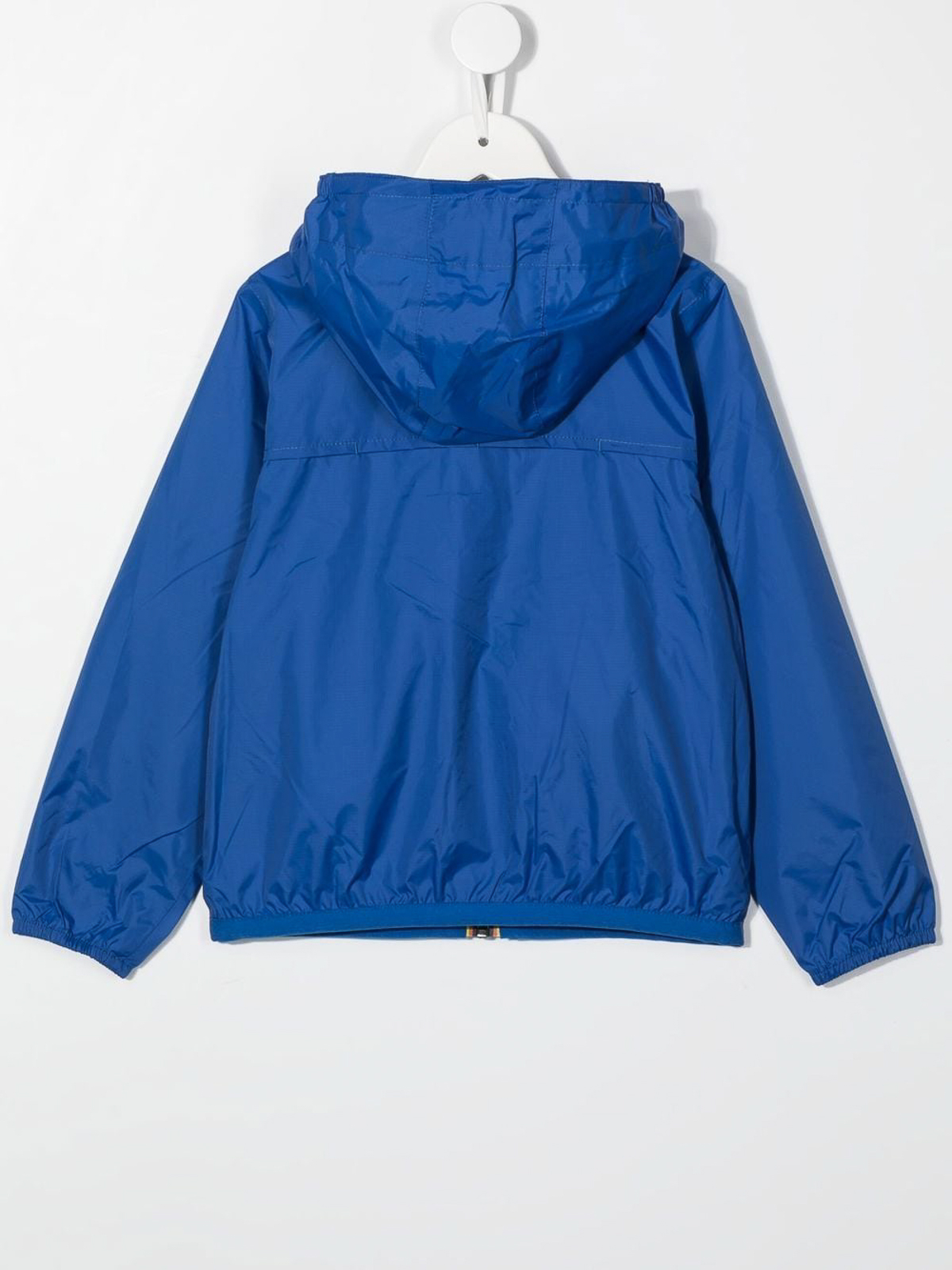 Shop K-way Rain Jacket With Stripe Trim In Blue