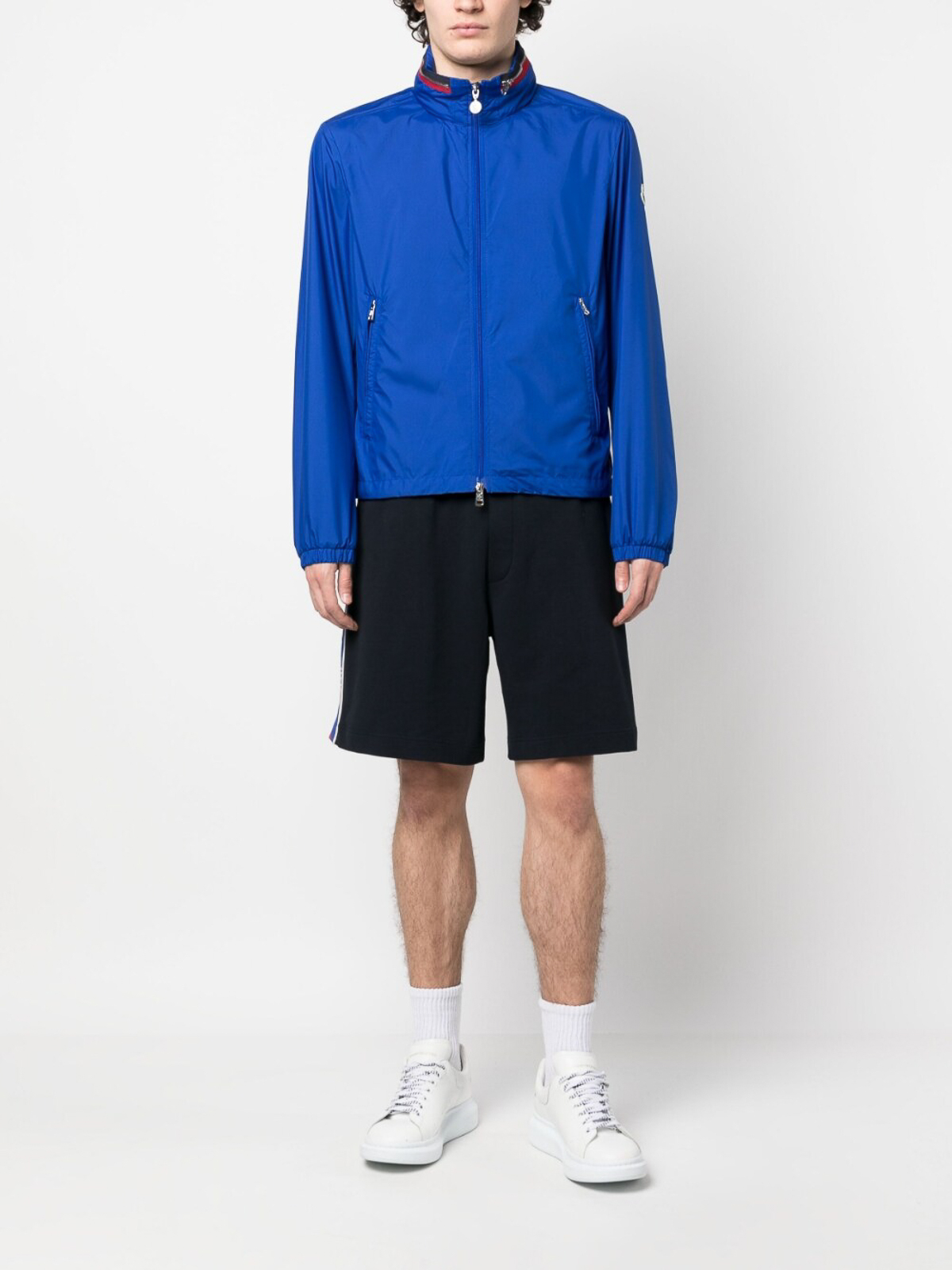 Moncler Logo-stripe track shorts - Blue - Men | 8H00032899YE778