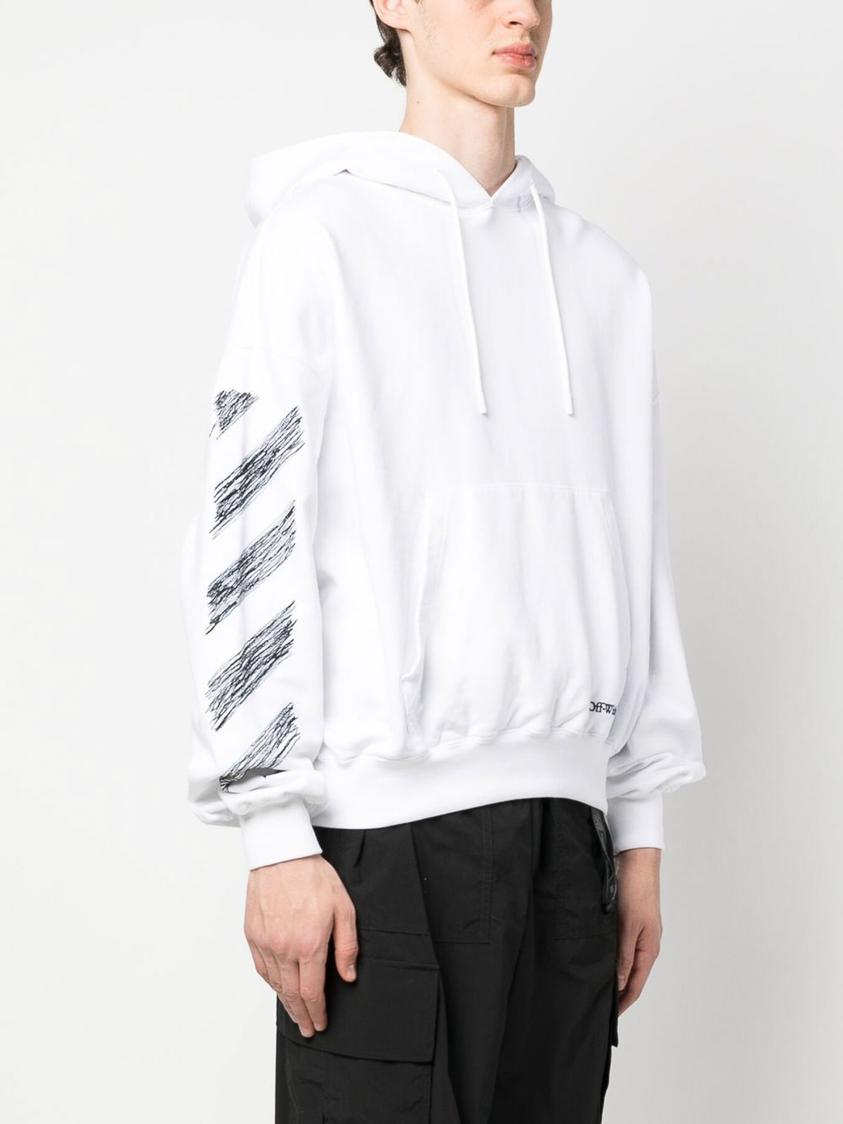 Off-White Diag scribble print hoodie - White|OMBB110S23FLE0050110