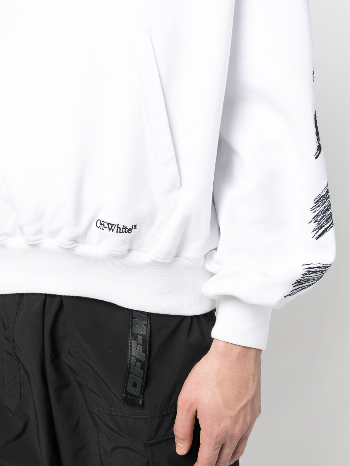 Off-White Diag scribble print hoodie - White|OMBB110S23FLE0050110