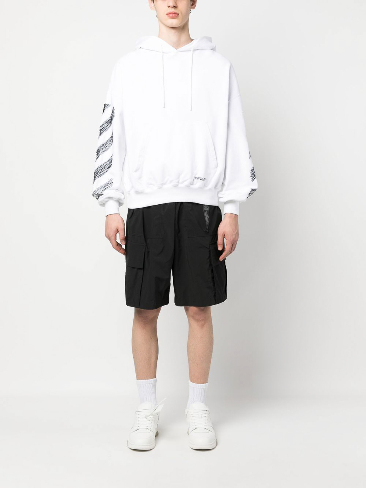 Off-White Diag scribble print hoodie - White|OMBB110S23FLE0050110