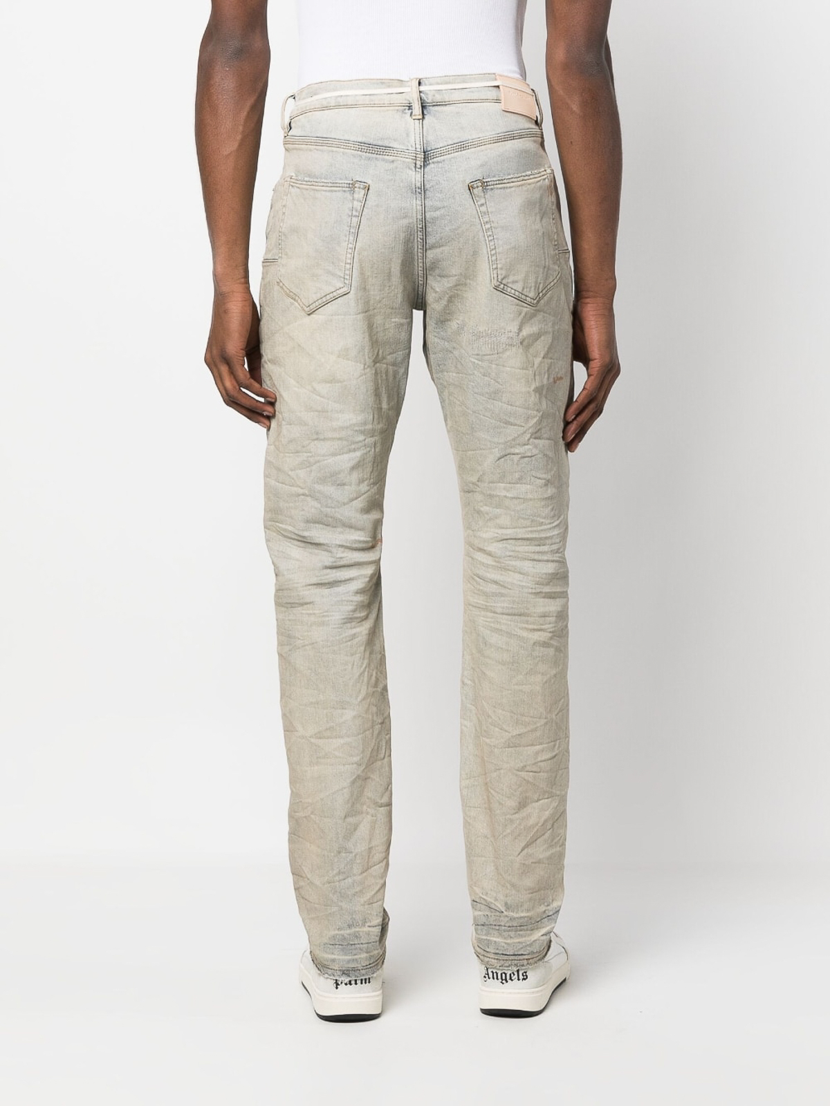 Shop Purple Brand Slim-fit Bleach-wash Denim Jeans In Light Wash