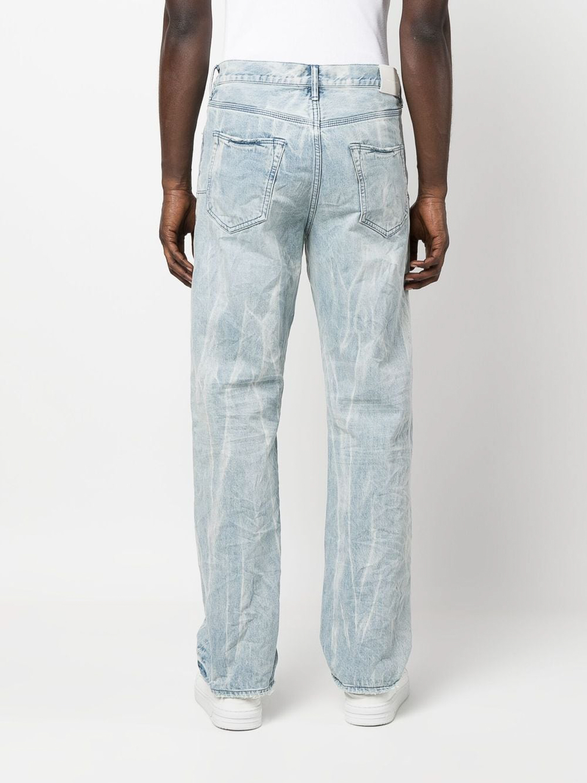 Shop Purple Brand Acid-washed Relaxed-fit Jeans In Light Wash