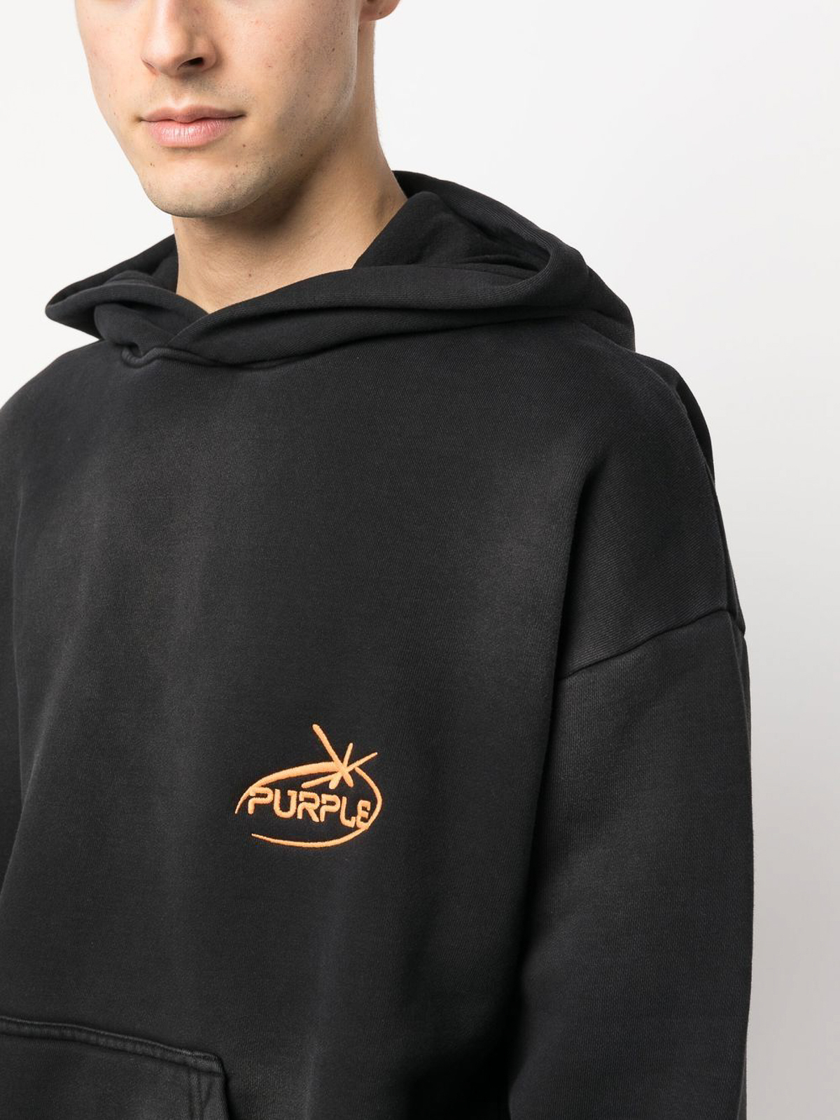 Sweatshirts u0026 Sweaters Purple Brand - Logo embroidery cotton hoodie -  PBP401HBIH