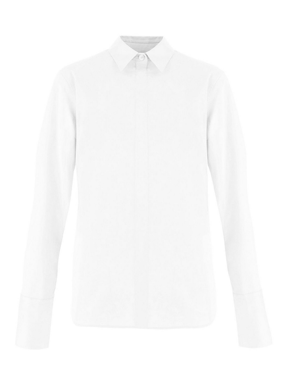 Ferragamo Long-sleeve Button-up Shirt In White