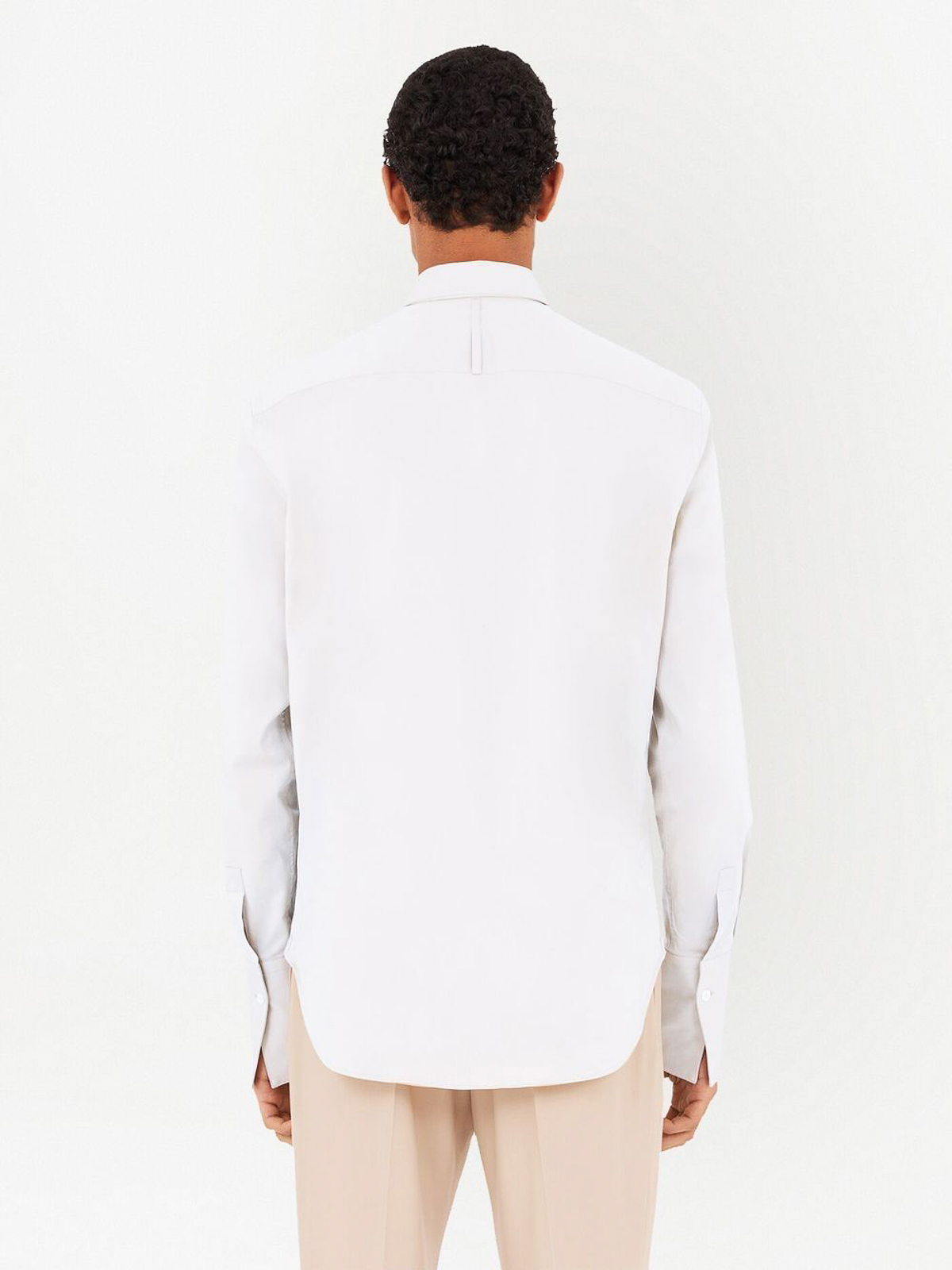 Shop Ferragamo Long-sleeve Button-up Shirt In White