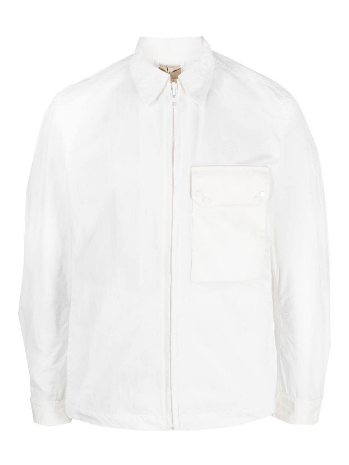 Ten C Pocket Zip-up Shirt Jacket In White