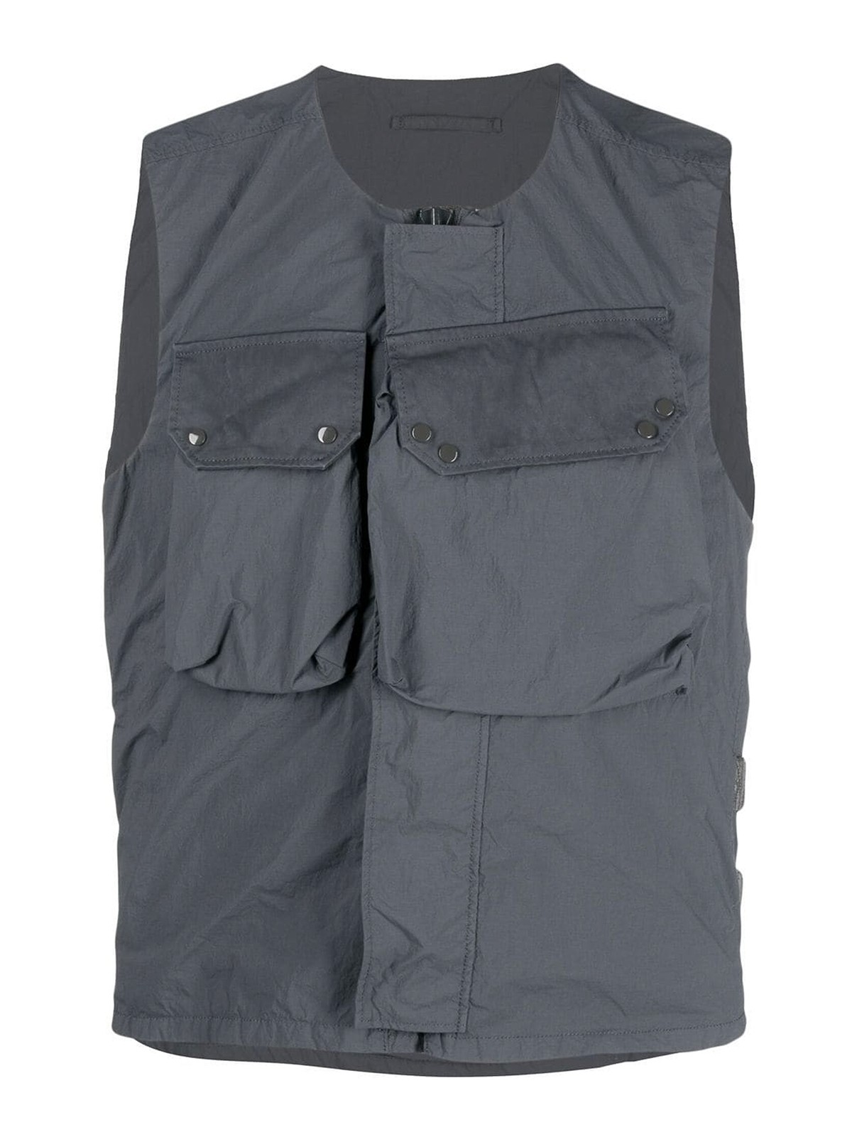 Shop Ten C Flap-pocket Gilet In Grey