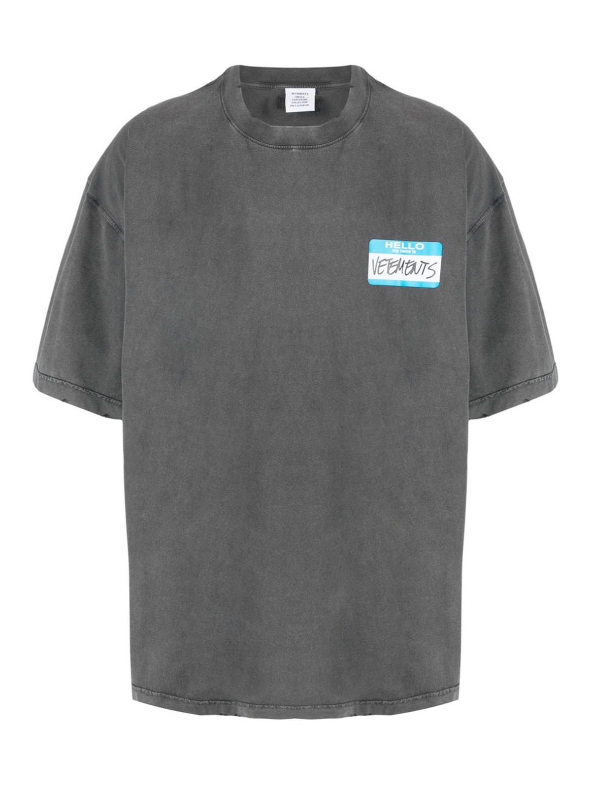 T-shirts Vetements - Logo-patch faded cotton t-shirt